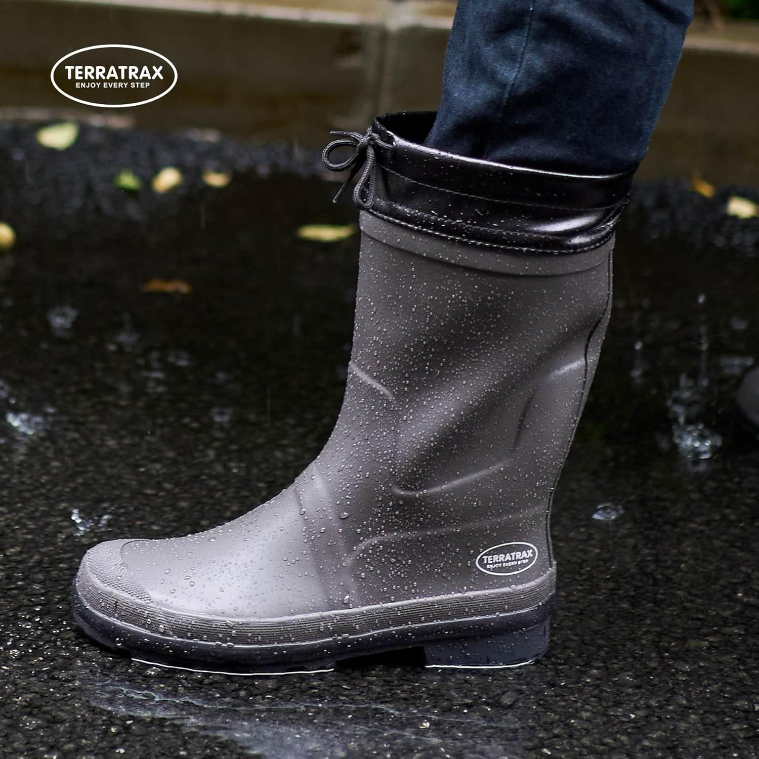 Men's Deck Boots Natural Rubber (Not PVC) - Waterproof Slip On Rain Boots for Fishing, Farming & Gardening - Flexible Anti-Fatigue Mud Shoes with Adjustable Cuff (Botas de Trabajo) - Image 2