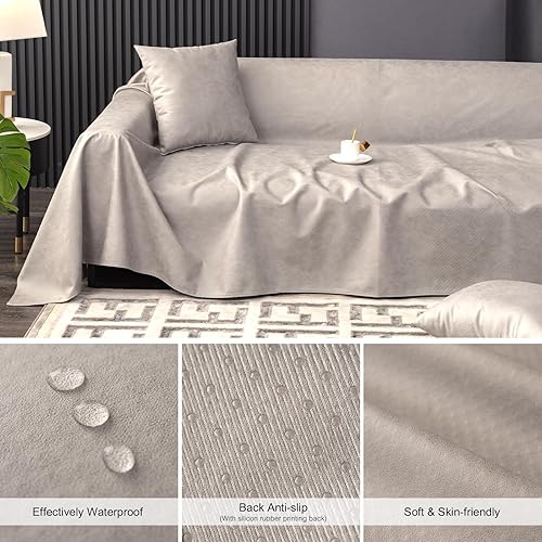 Miniatura 4 de Fundas de sofá impermeables para gatos, funda antideslizante para sofá, antiarañazos, para mascotas, a prueba de fugas, protector de muebles para