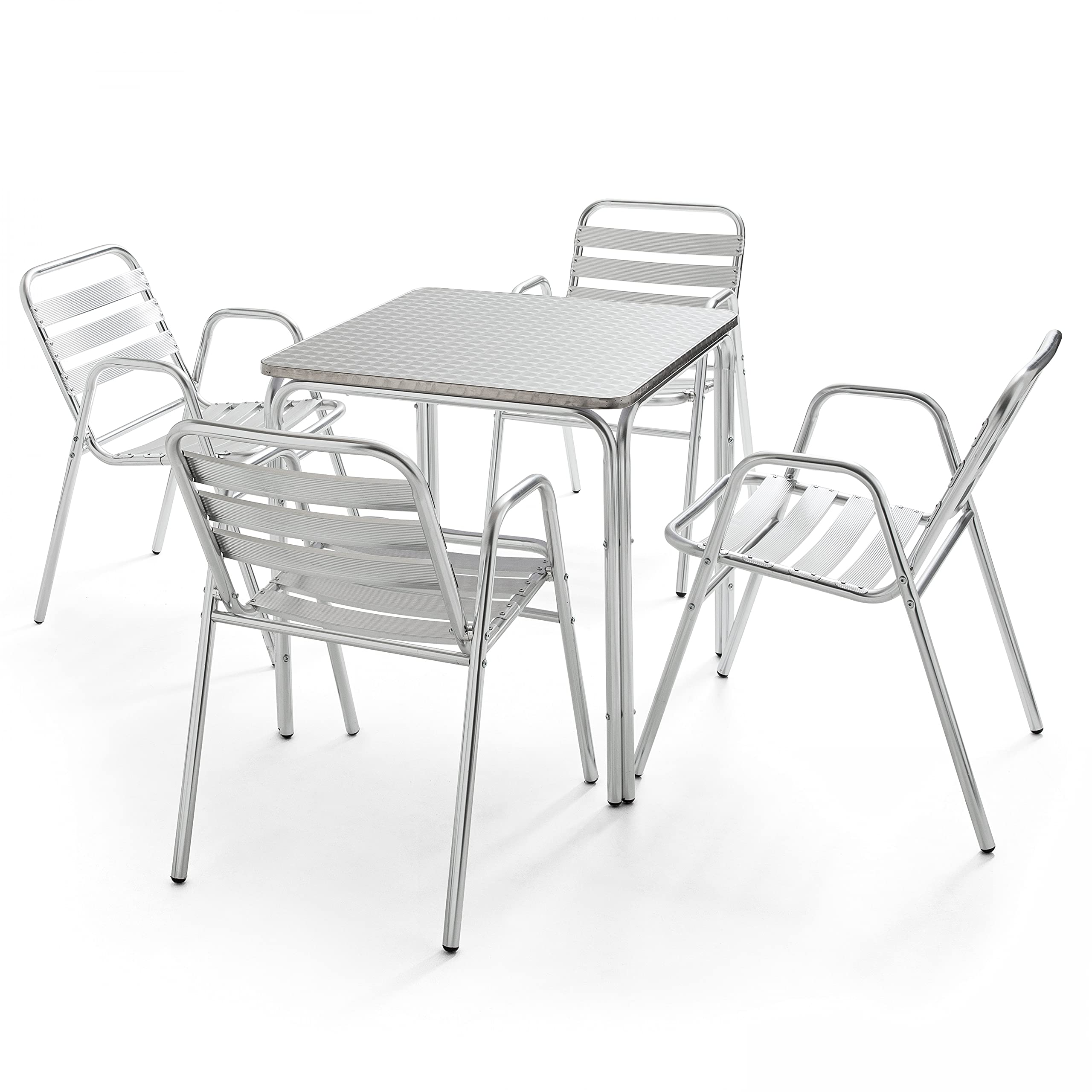 Oviala Table de Jardin carrée en Aluminium