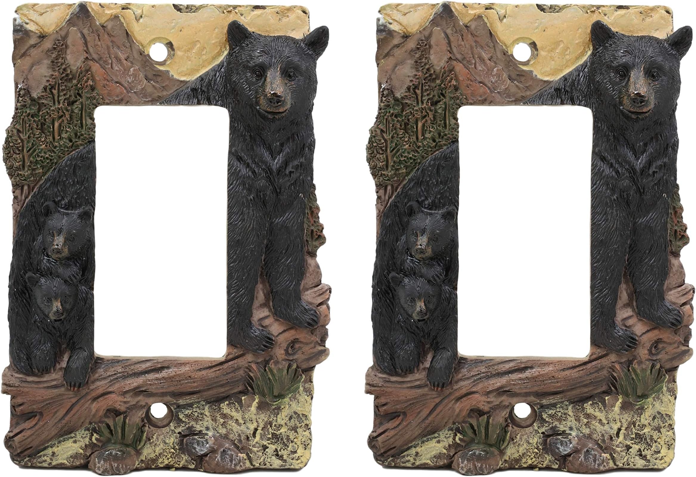 Black Bear Mountain Single Rocker Switch Plate Cover