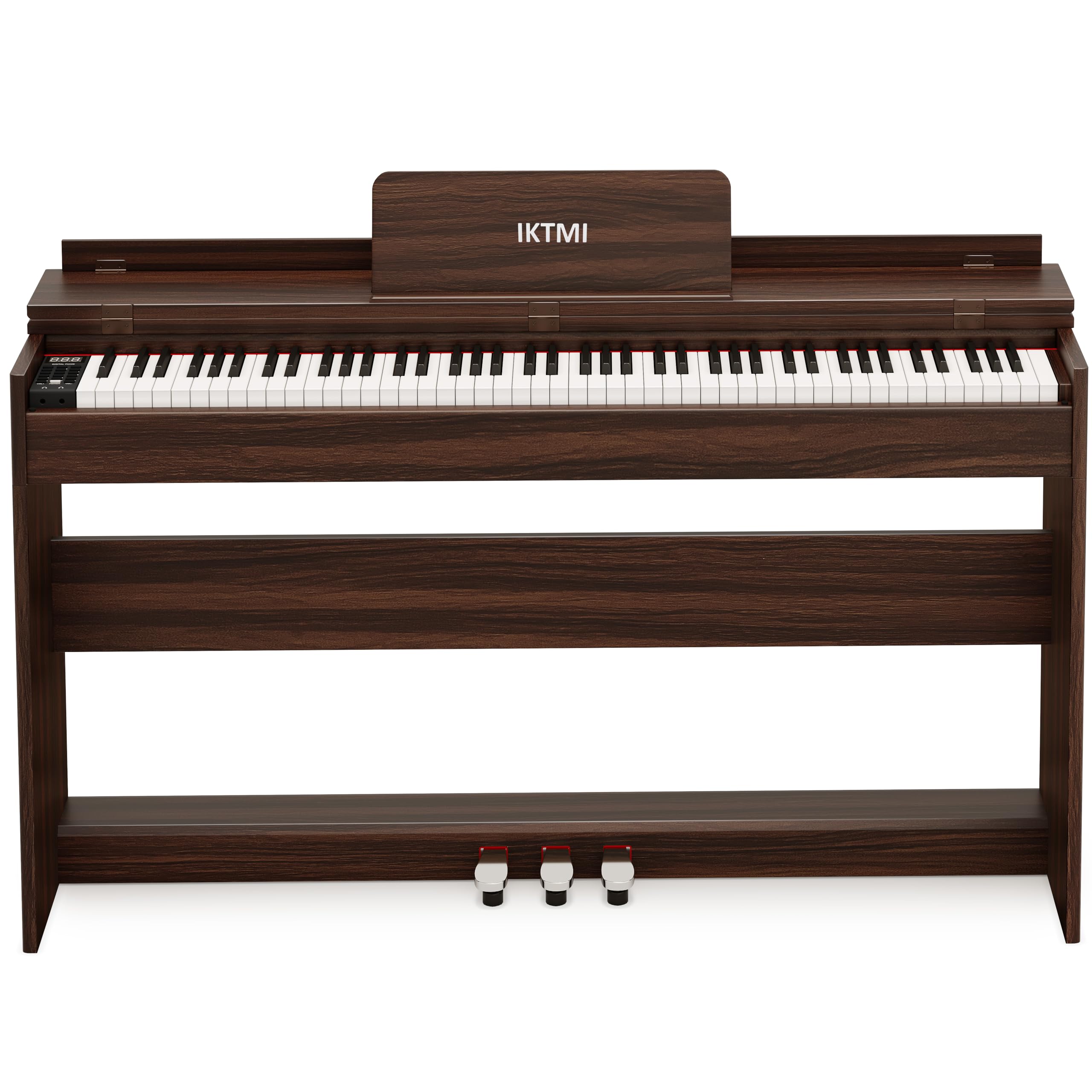 IKTMI 電子ピアノ 88鍵盤 ハンマーアクション鍵盤 木製 ピアノ 88鍵 3本ペダル付き アップライトピアノ Digital Piano 人気 電子 ピアノ MIDI対応 大人 初心者 の練習 サブブラウン