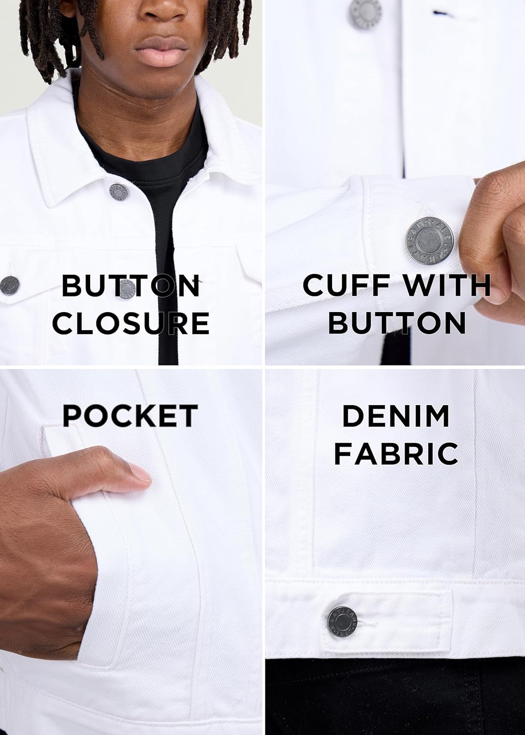 X RAY Mens Denim Jacket, Washed Ripped Distressed Flex Stretch Casual Trucker Biker Jeans Jacket for Men - Image 4