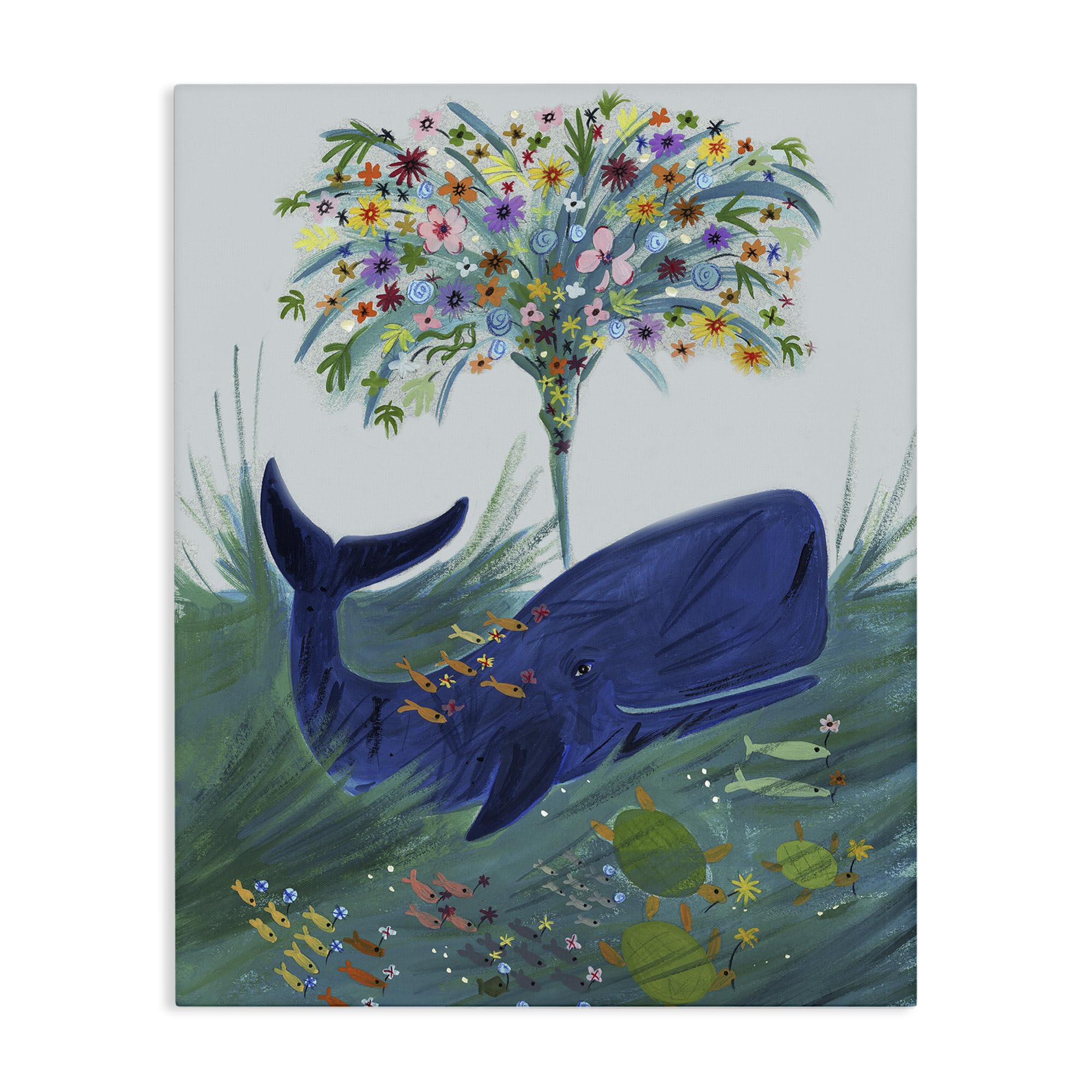 Stupell Industries Unframed 'A Flowery Whale'| Canvas Art