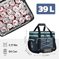 Vista 5 de Maelstrom Portable Collapsible Soft Cooler Bag – 24/30/60 Cans Double-Deck Leakproof Ice Chest for Beach, Camping & Grocery 60 latas azul marino