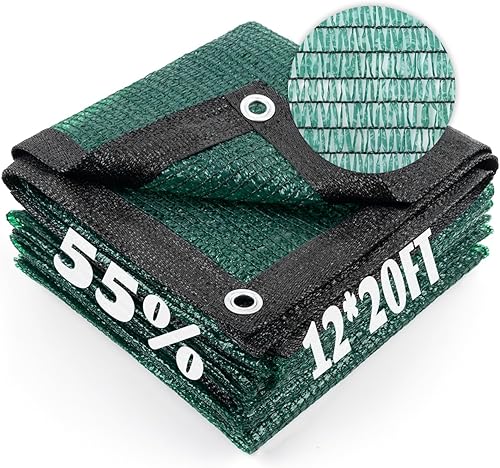 Miniatura 101 de Cool Area 55% Tela de Sombra Solar con Malla, Lona con Ojales para Cubierta de Plantas 2x5m, Toldo para Patio, Jardín, Pérgola, Invernadero, Negro