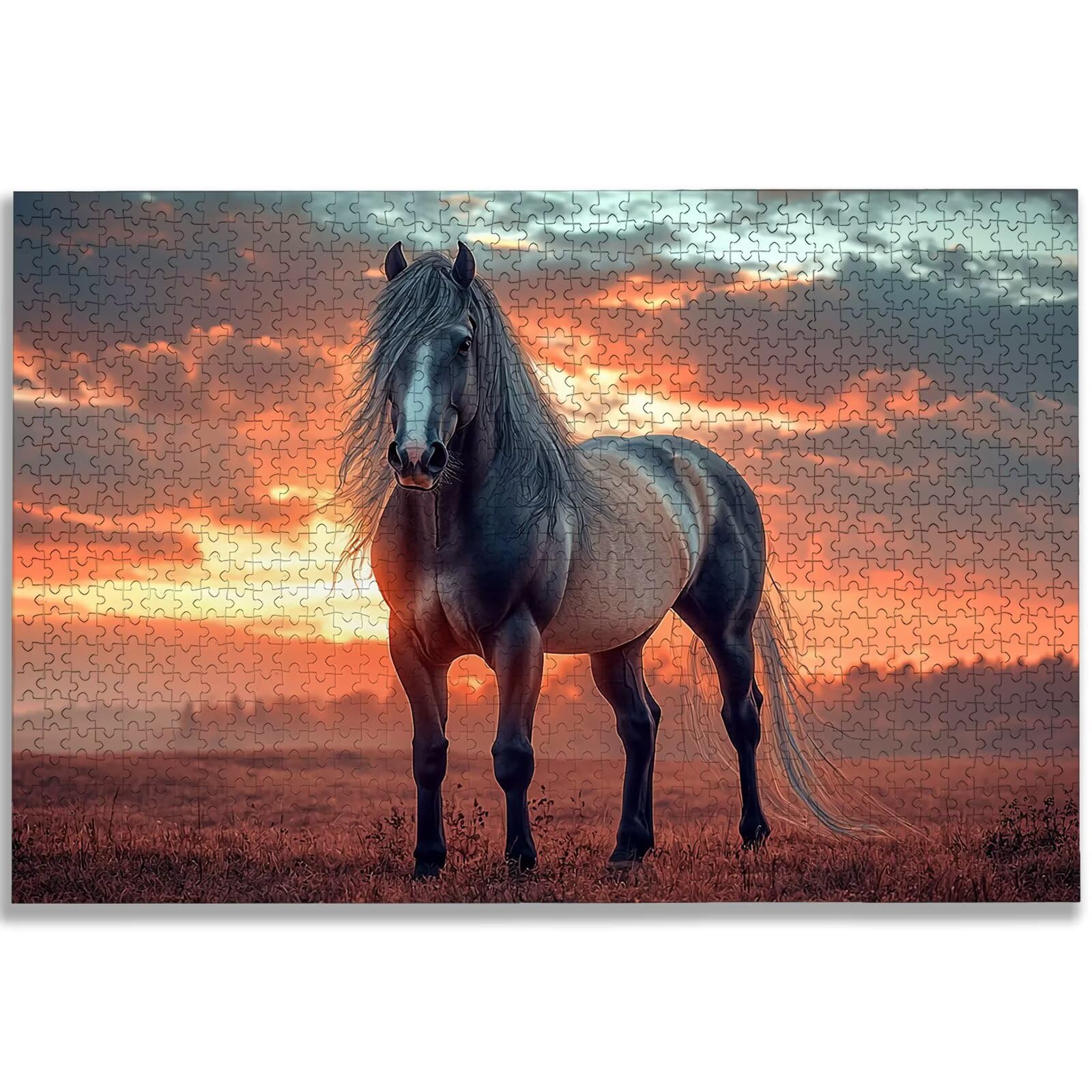 Puzzle 1500 Piezas, Puzzle Caballo con Caja para Adultos, DIY Animal Rompecabezas Madera para Adultos, 1500 Piezas Rompecabezas Desafiante, para Decoracion Hogar, Regalo Mujer, Regalo Hombres, -2918