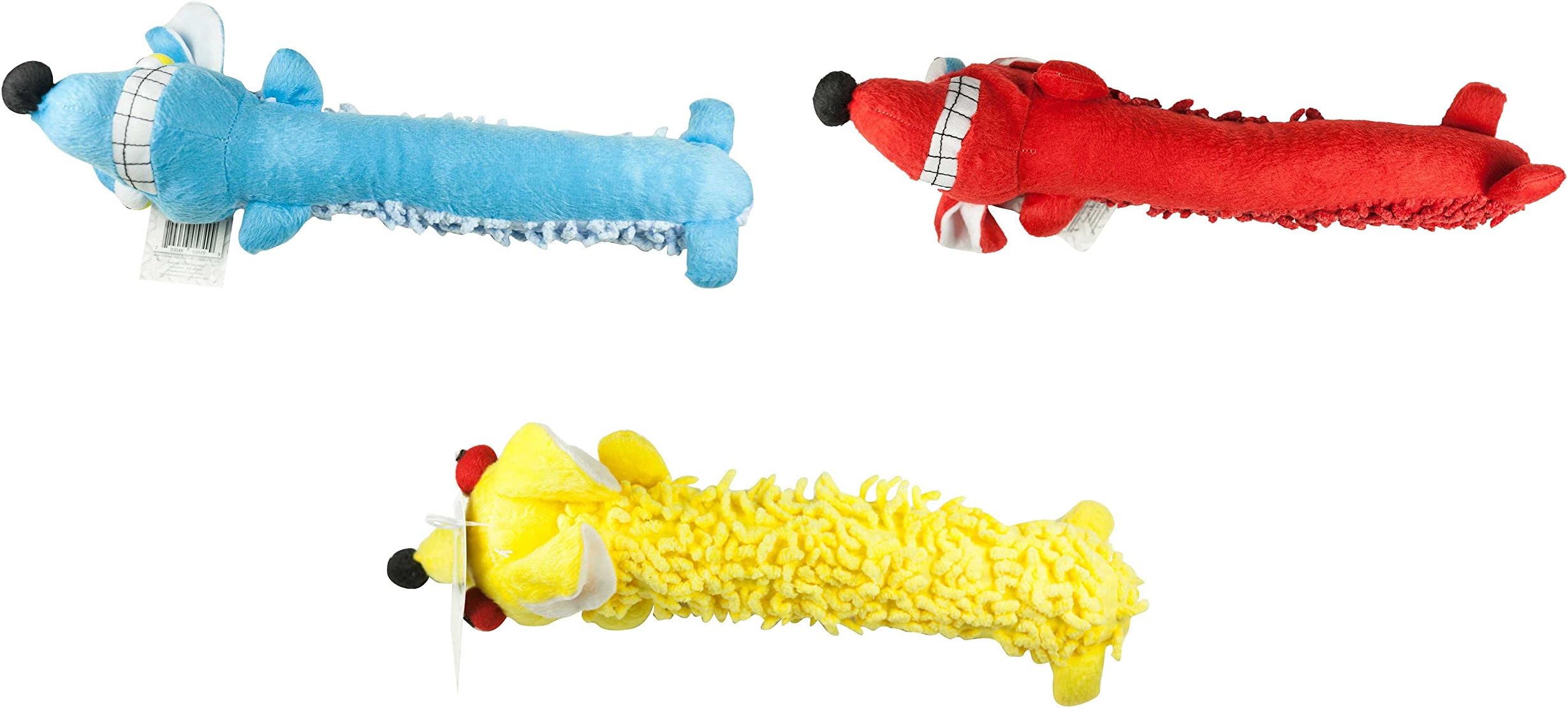 Ruff House Pet Noodle Dog, Colors Vary, 3-toys