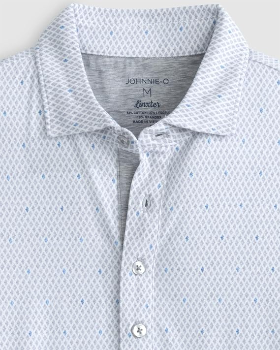 johnnie-O Vestal Printed Cotton Blend Performance Polo Seal/XL, X-Large