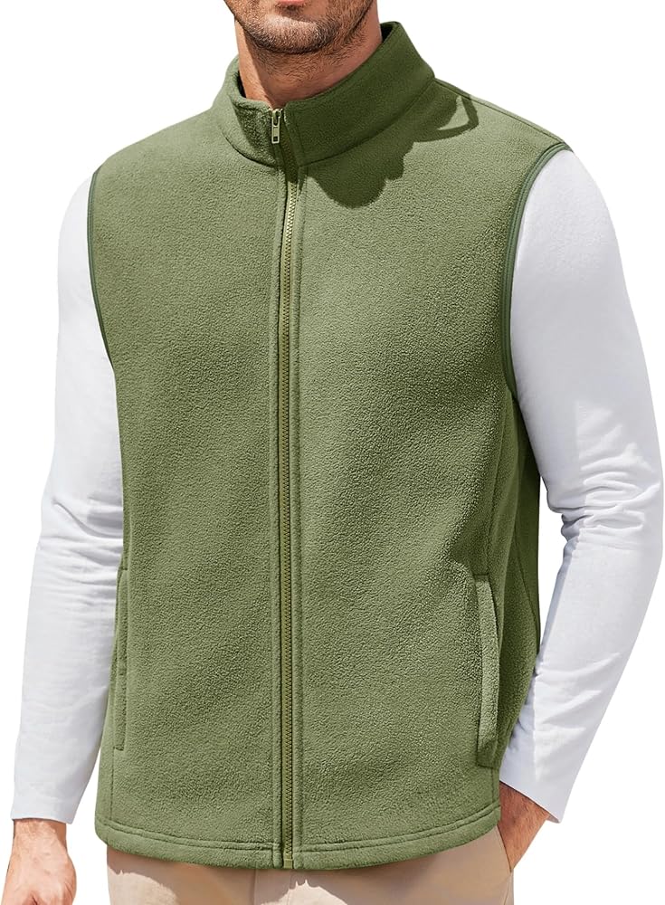 COOFANDY Outdoor Fleece Vest for Men Sleeveless Zip up