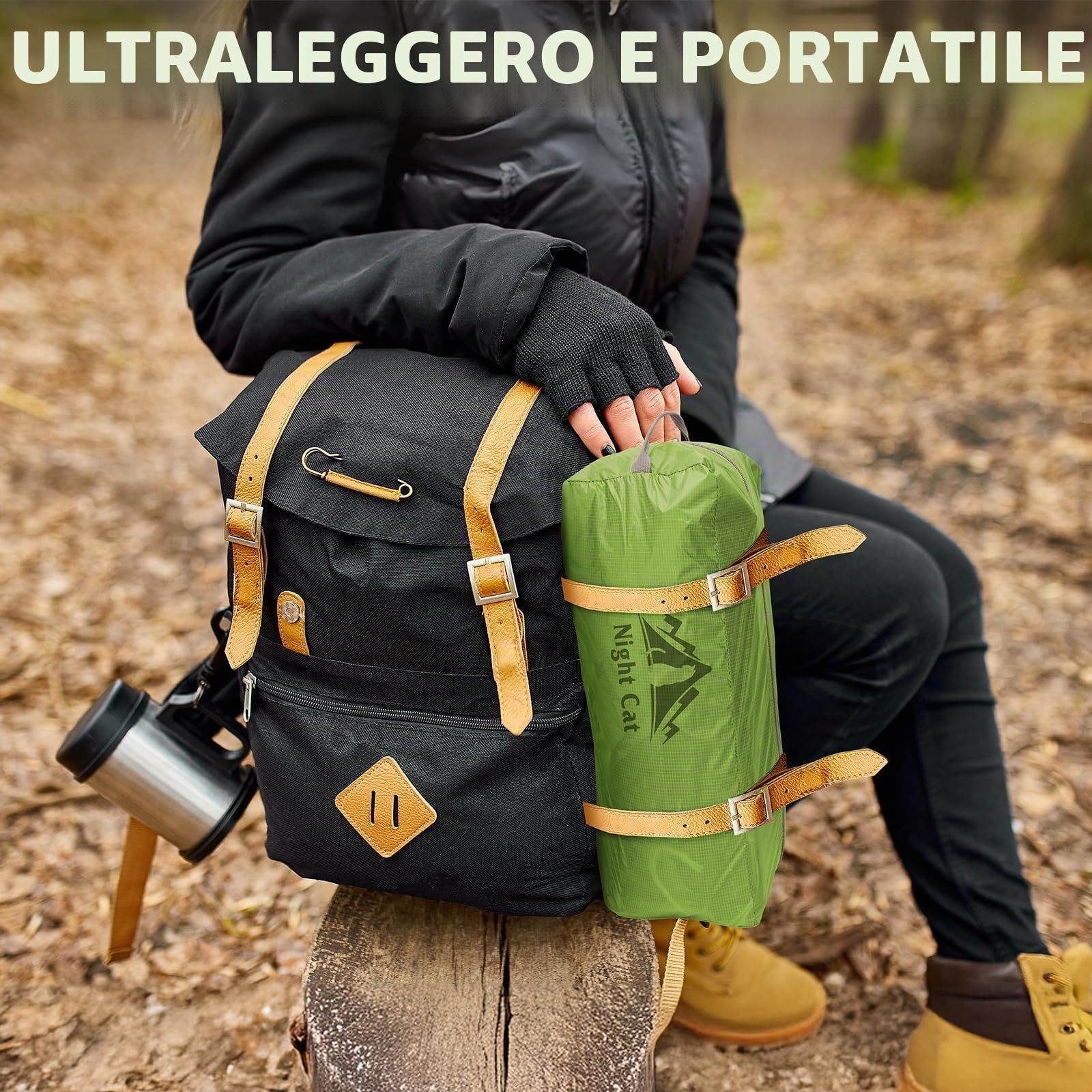Night Cat Tenda da Campeggio per 1 2 Posti: Tende Ultraleggera Impermeabile Nailon 15D PU 5000mm per Camper Trekking