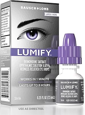 LUMIFY Eye Drops for Red Eyes, Redness Reliever for Brighter Looking Eyes, Works in 1 Minute & Lasts Up to 8 Hours, Eye Drops, 0.25 Fl Oz 7.5mL