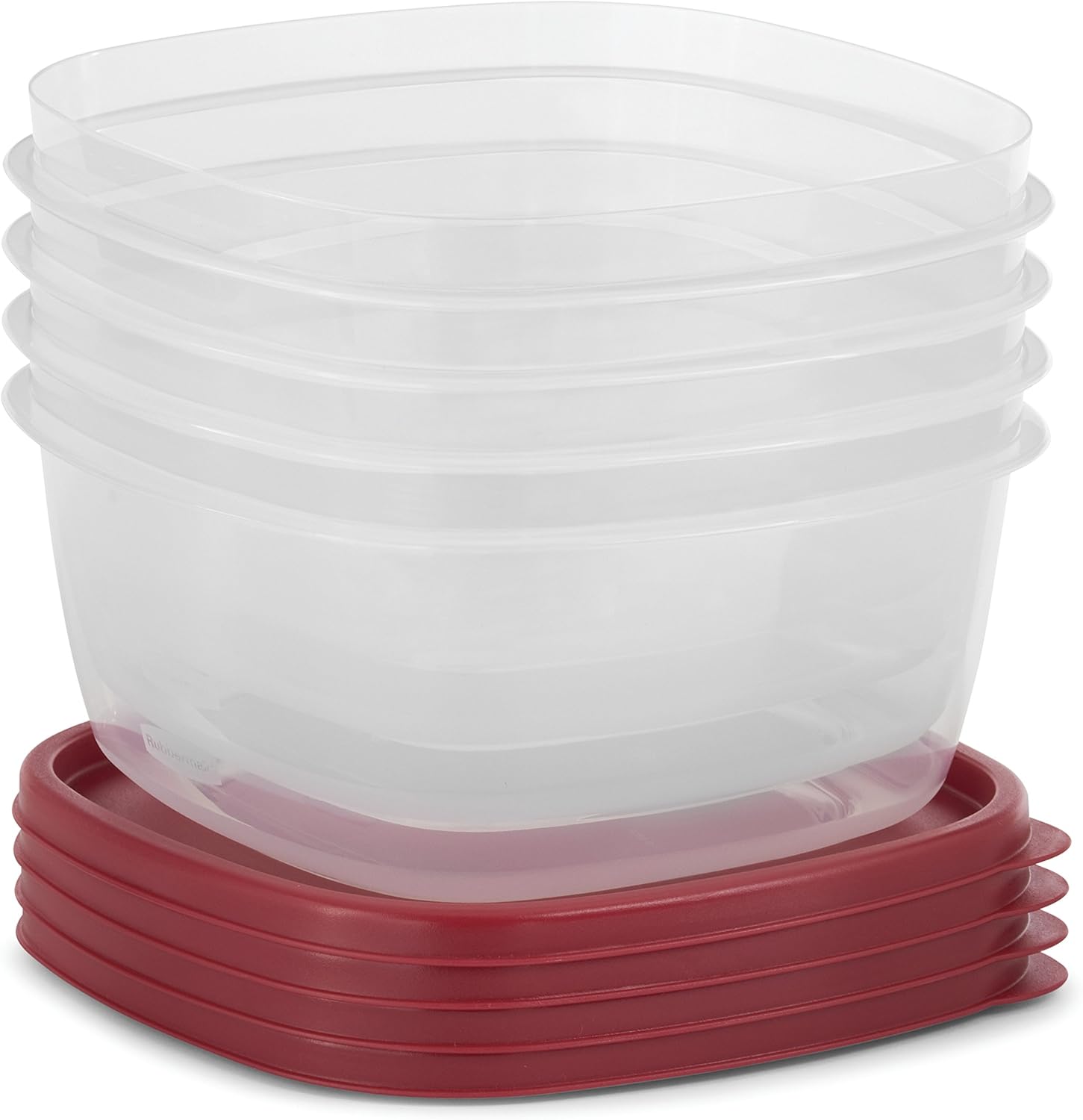 Rubbermaid Easy Find Lids Food Storage Container, 14 Cup, 4-Pack, Red