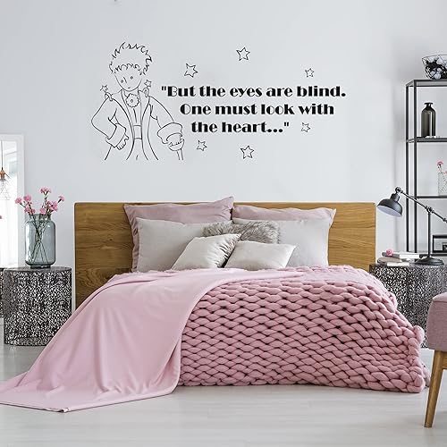 EGD Decoración de pared de The Little Prince Quote Look with The Heart EGD X The Little Prince Series Calcomanías de pared Calcomanía de pared