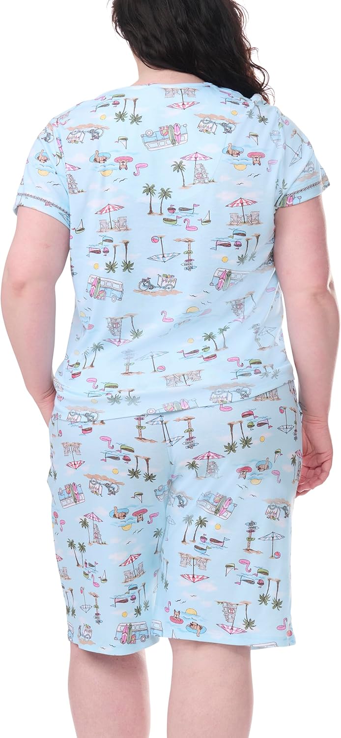 Karen Neuburger womens Plus Size Short Sleeve Bermuda Set - Image 4