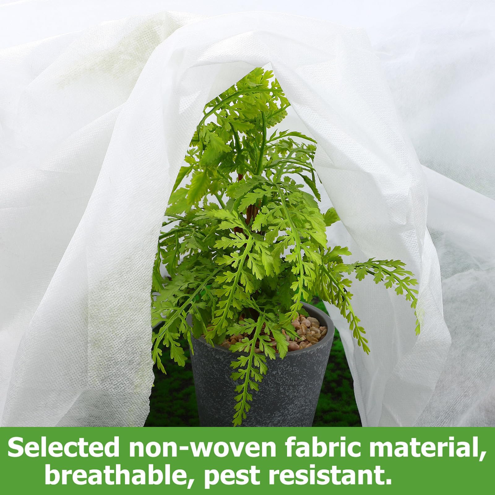 Voile Horticole en Tissu Non Tissé 2 Pièces Protection Gel pour Plantes