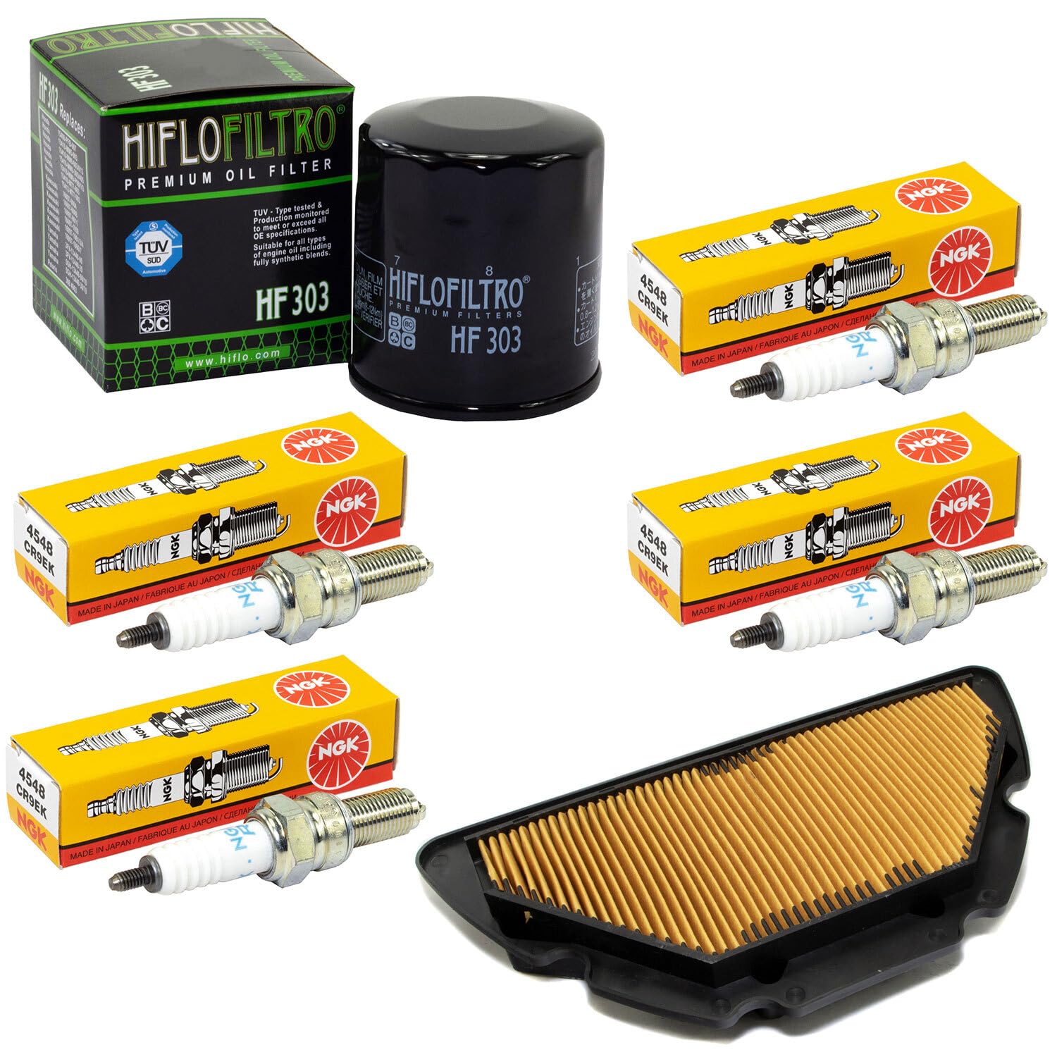 Wartungspaket Luftfilter + Ölfilter + Zündkerzen für Yamaha YZF-R1 1000 RN12 Baujahr 2004-2006