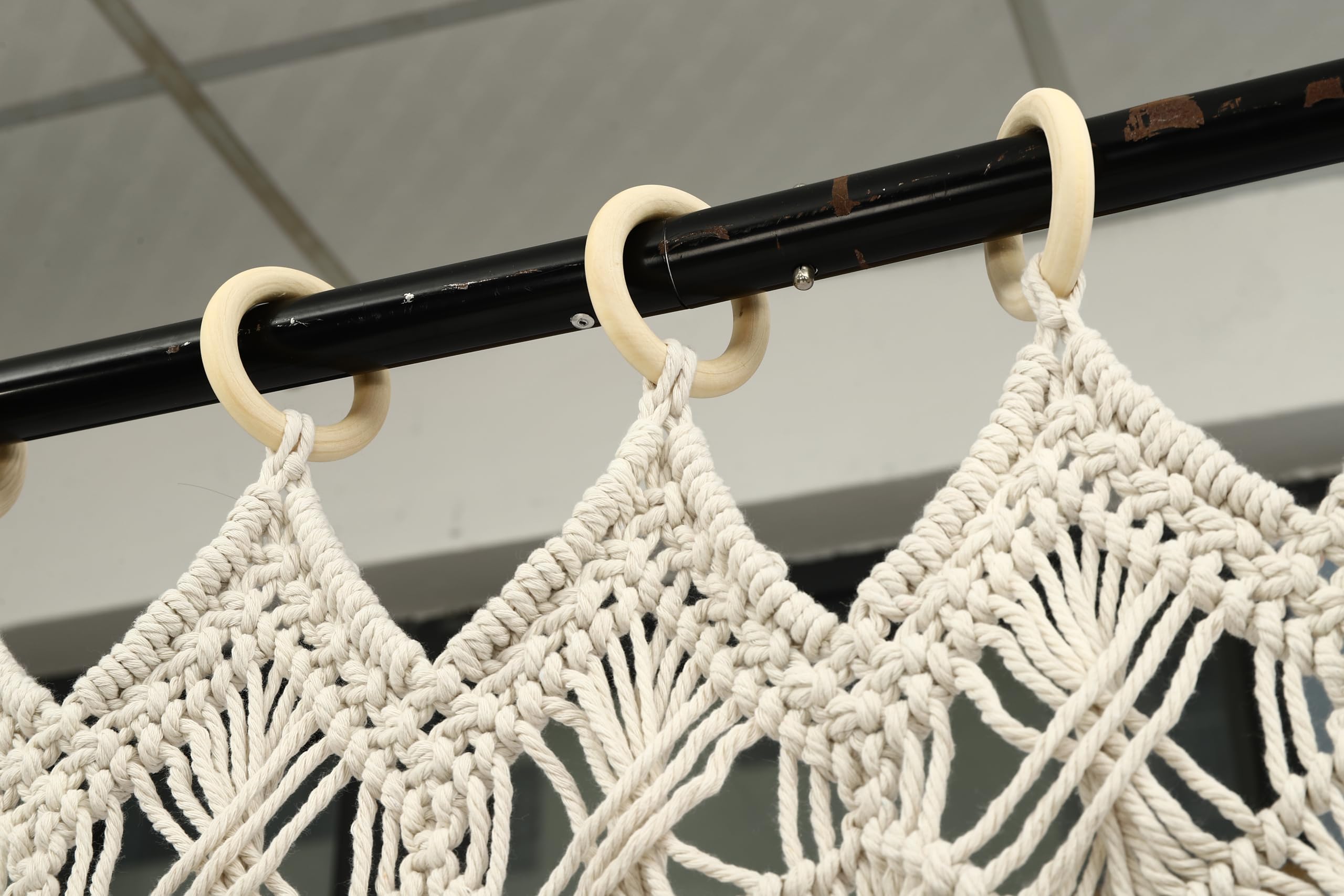 Rideau de porte en macramé fait à la main - Style bohème - 120 x 195 cm - Rideau bohème pour porte de balcon ou fenêtre - Décoration pour chambre à coucher, mariage, couloir, chambre d'enfant