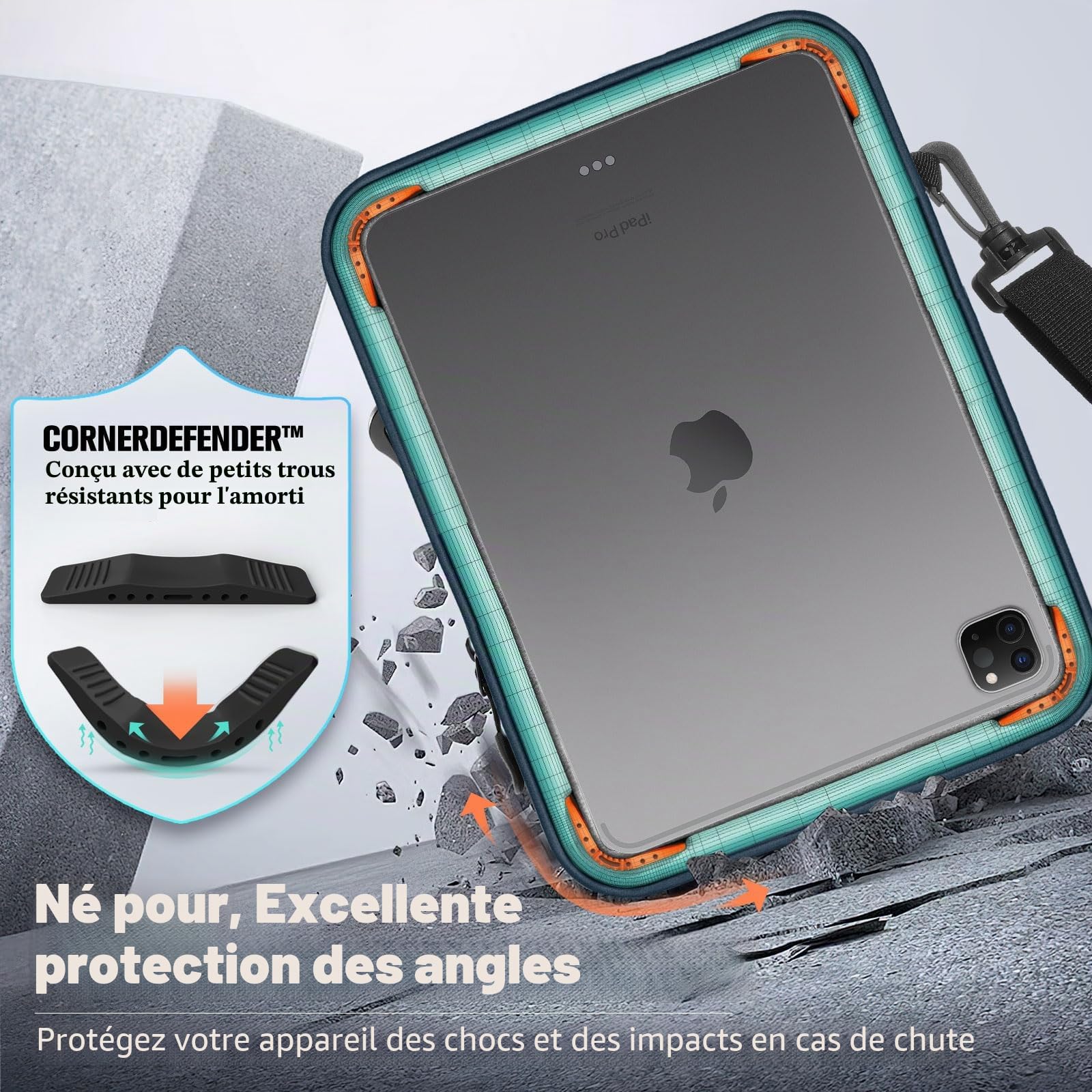 MoKo 9-11" Sacoche pour Tablette, Convient à 11" iPad Air M3, iPad A16 2025, Pro 11 M4, iPad 10/9/8/7th, Tab S8/S9 11, Sac Multifonctionnel avec bandoulière et Port pour Casque d'écoute, Noir