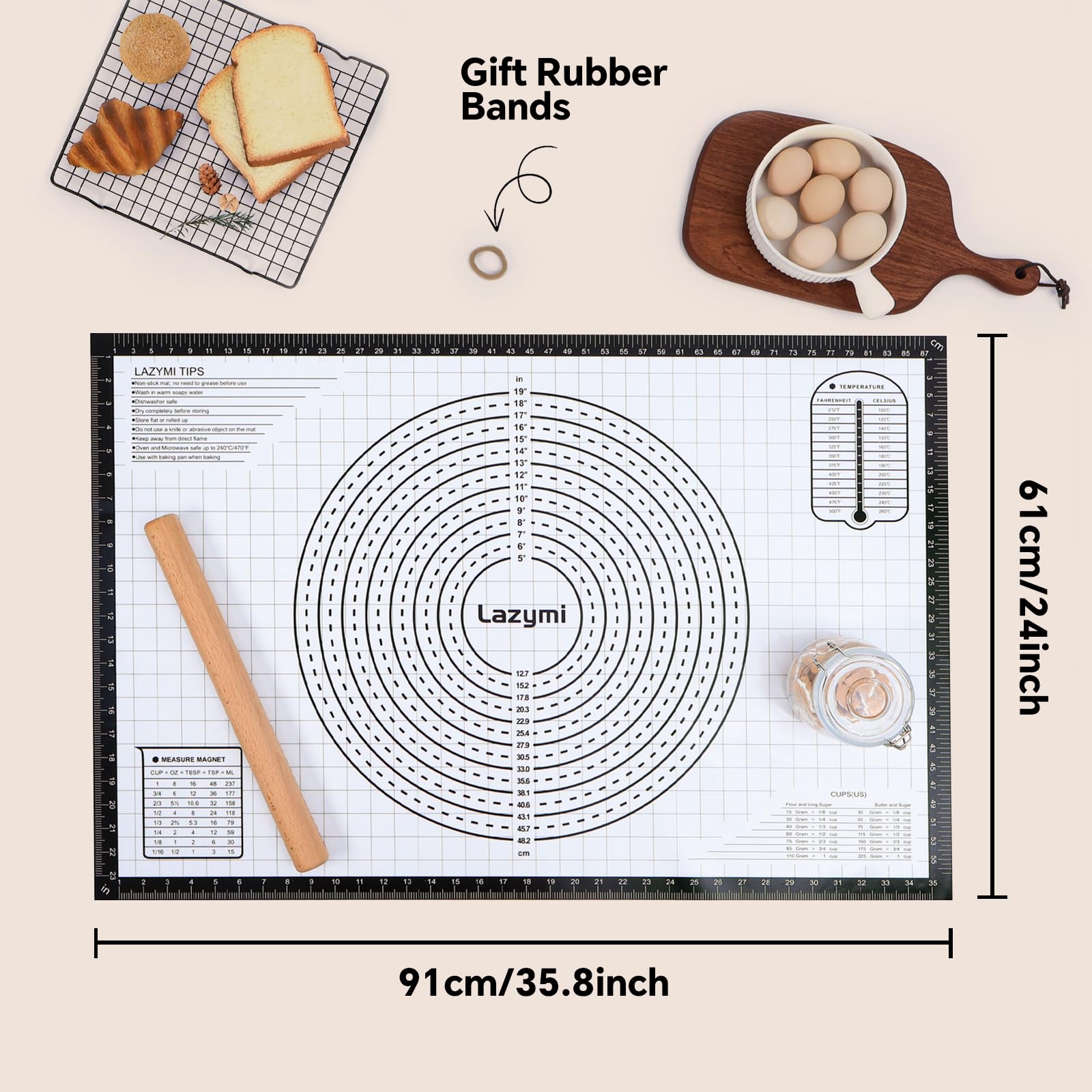 Grand Tapis Silicone Patisserie 91 x 61 cm Antidérapant Antihafte Tapis de Cuisson Four Noir