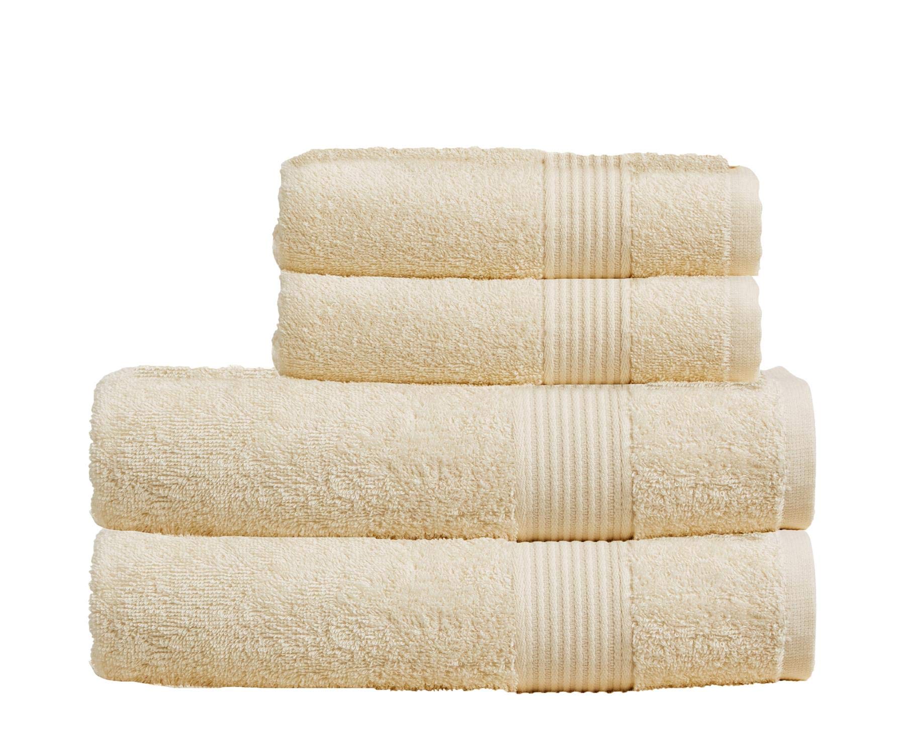 Olivia Rocco Cream Egyptian Cotton Towels Home Bathroom Towel Set Bale Fade Resistant 500Gsm Home Collection Bales Bath Sets, 2 Bath And 2 Hand Towels