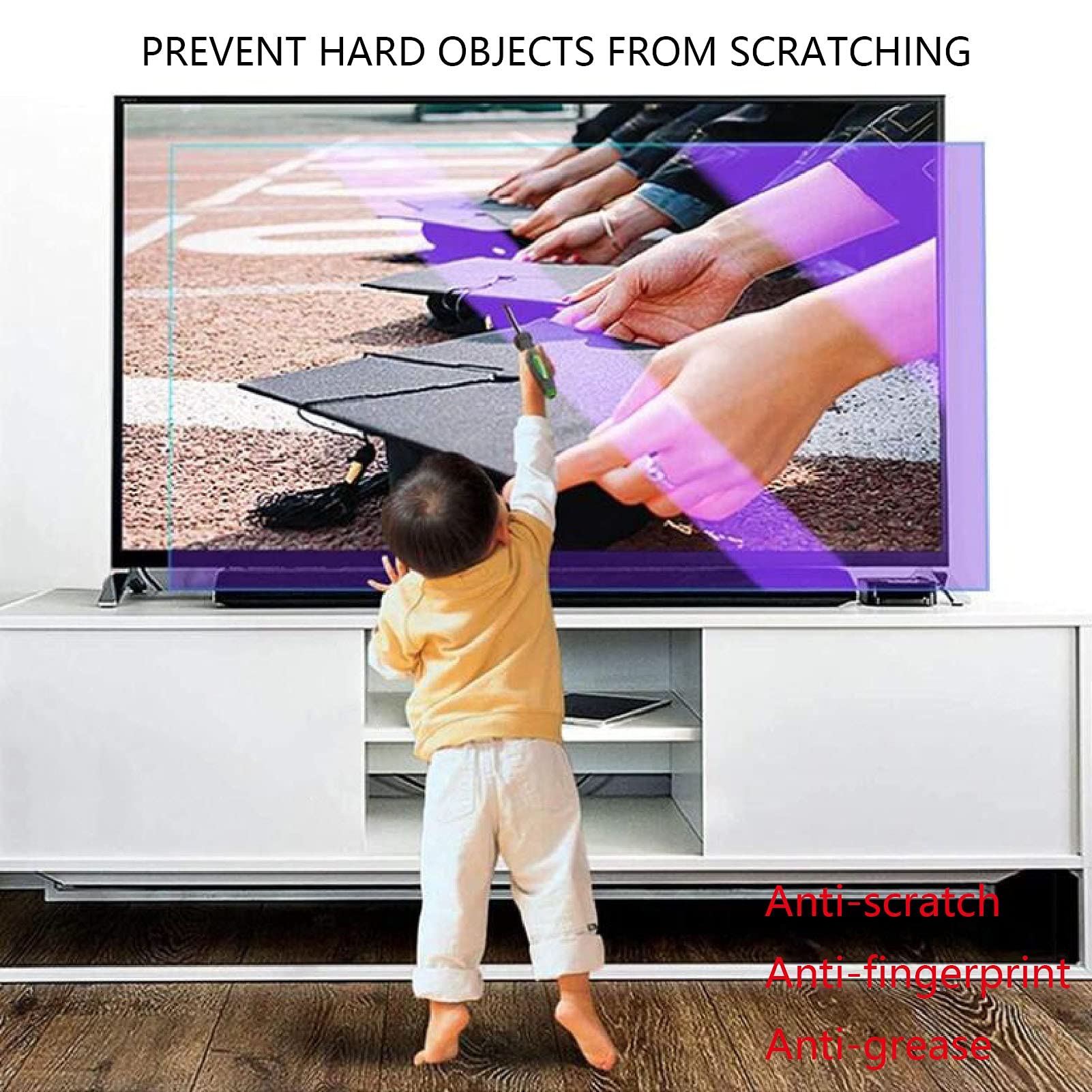 Hd/Mattierte Tv-Displayschutzfolie, Anti-Blaulicht-Strahlung, Augenschutz, Displayfolie, Kratzfest, Blendfrei, Geeignet Für Elektronische Displays Von 32-75 Zoll,Hd-819x460mm