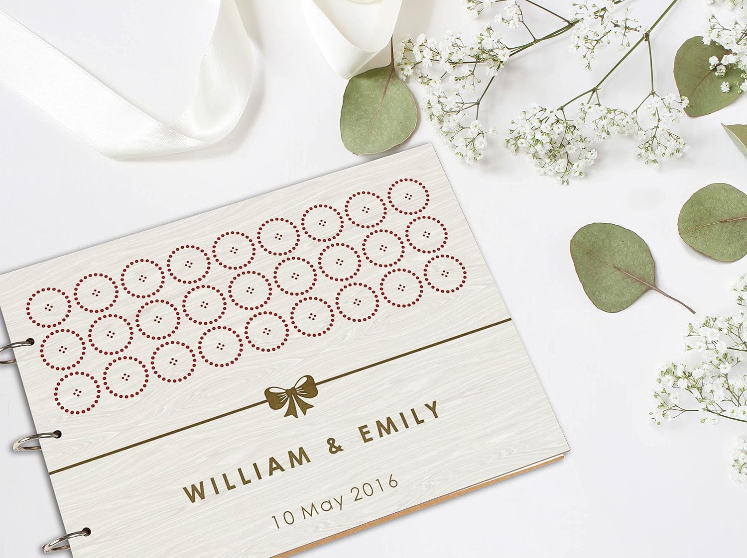 Darling Souvenir Personalized Engraved Laser Cut Wedding Guest Book Wooden Cover Sign-in Book Registry Guestbook Scrapbook-30