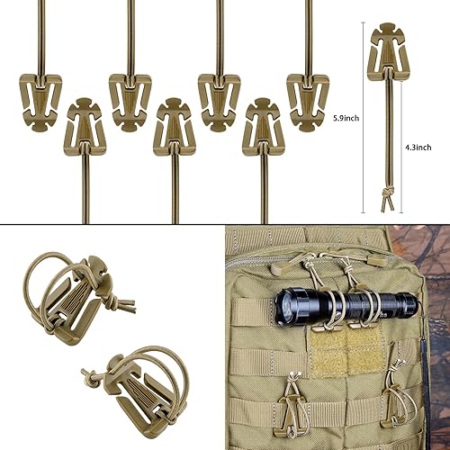 Miniatura 4 de BOOSTEADY Kit de 30 accesorios para Molle Bag Tactical Mochila Chaleco Cinturón, Grimloc Bloqueo de engranajes, Web Dominator cuerdas elásticas,