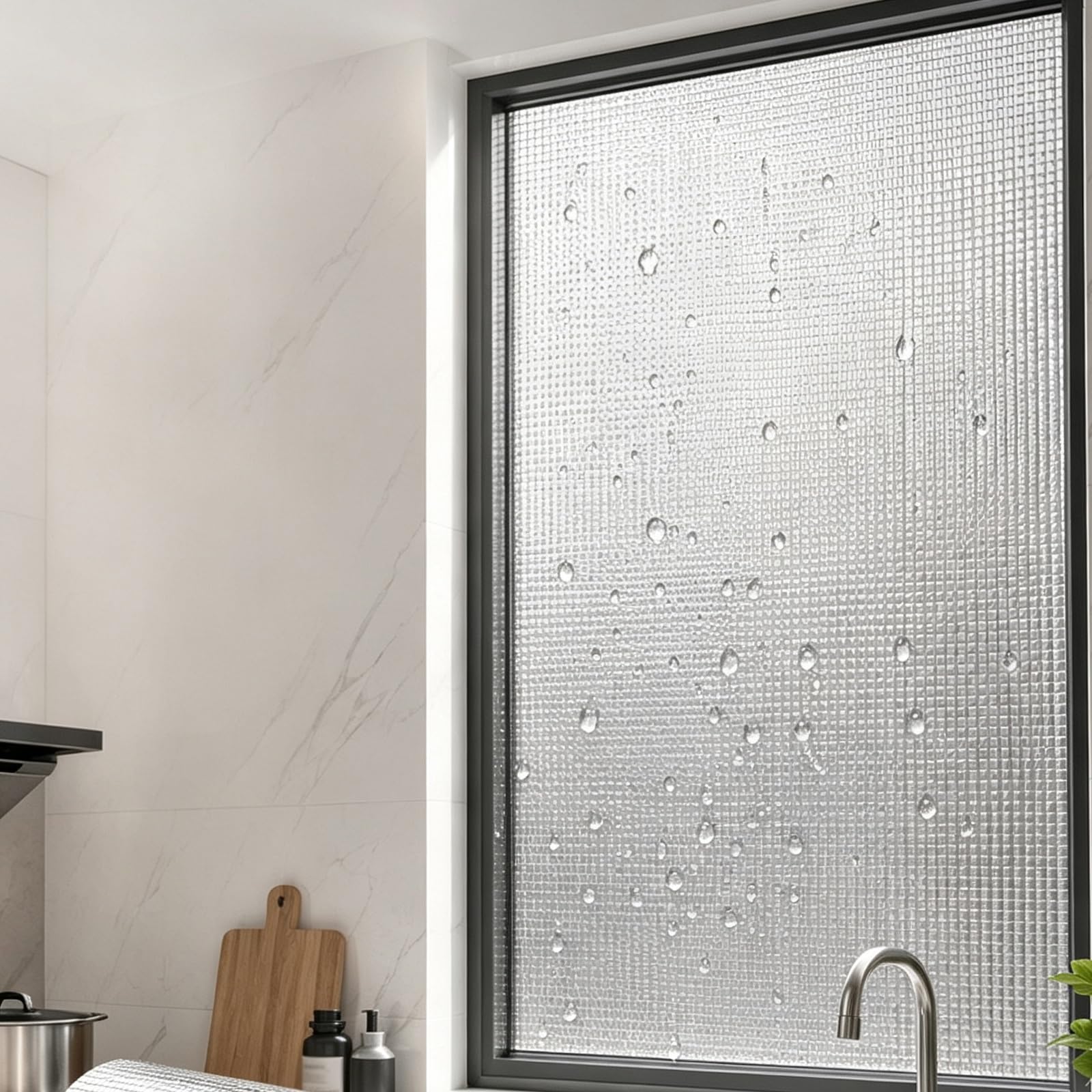 Pellicola For Vetri Oscuranti For La Privacy Con Controllo Del Calore | Pellicola di protezione solare,visiera parasole in foglio alluminio,facile da smontare,senza trapano(Black,100x140cm)
