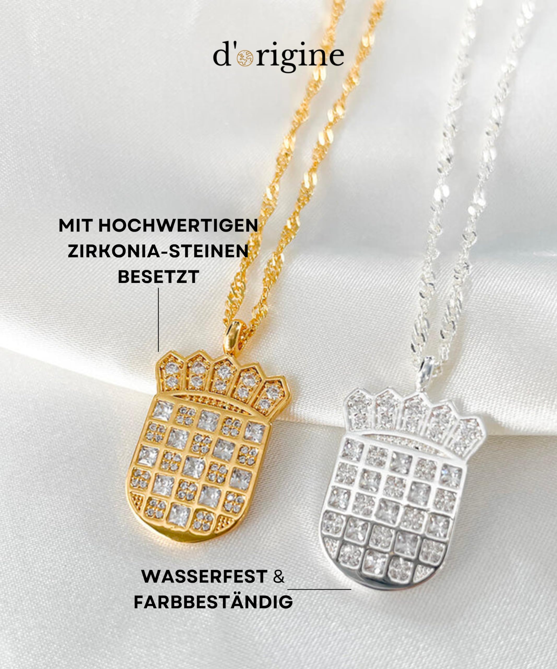 d'origine Kroatien Wappenkette, Kroatien Flaggenkette, Kroatische Kette, Kroatien Schmuck, Kroatischer Wappenschmuck für Damen Gold
