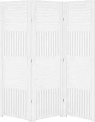 Biombo Pintado Divisoria Separador de Ambiente MDF Preto ou Branco (Branco, 3 Horizontal Vertical)