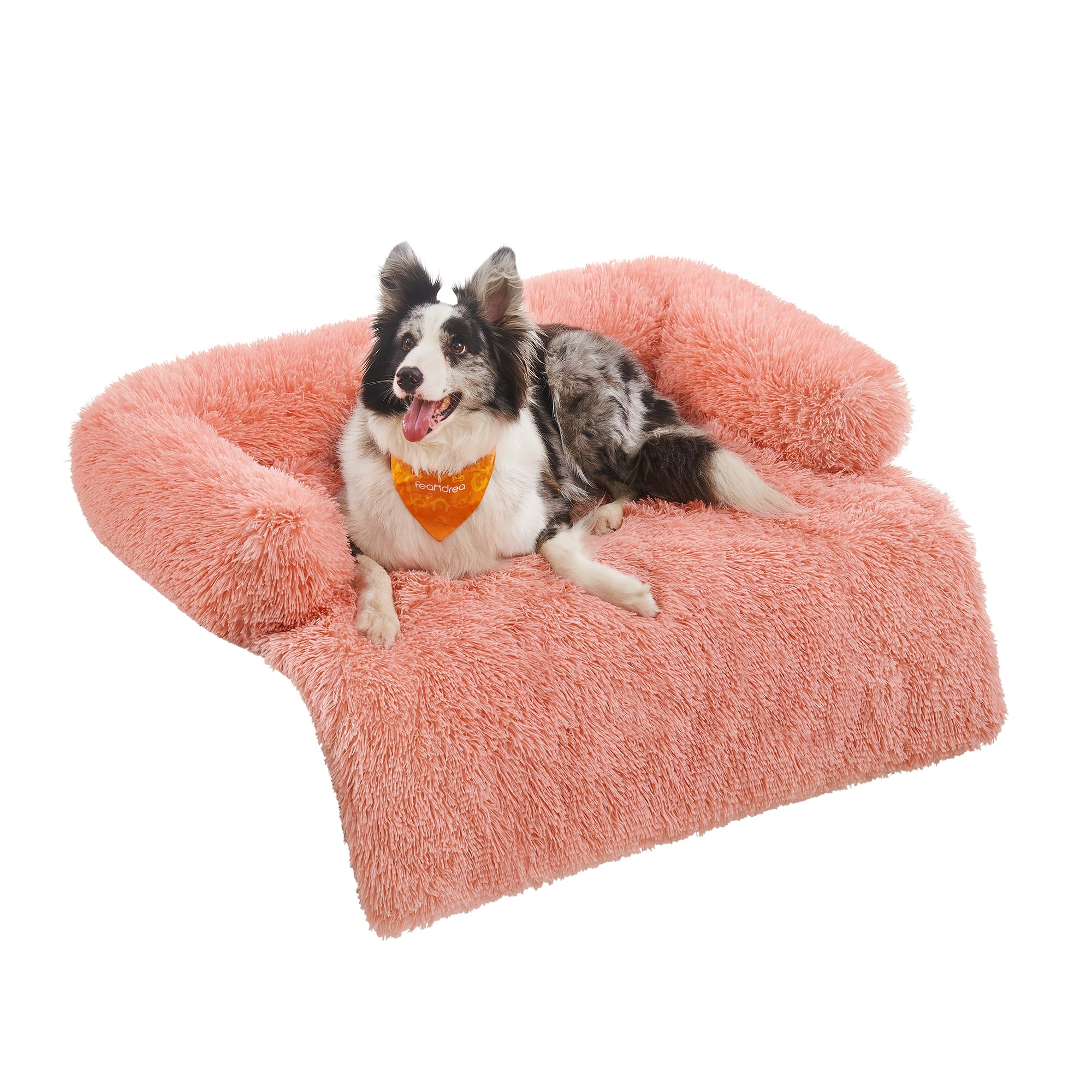 Feandrea FluffyHug Cuccia per Cani di Peluche, Tappeto Copridivano per Animali, Divano per Cani, XL, per Cani di Taglia Meida e Grande, 110 x 95 x 18 cm, Rosa PGW223R01