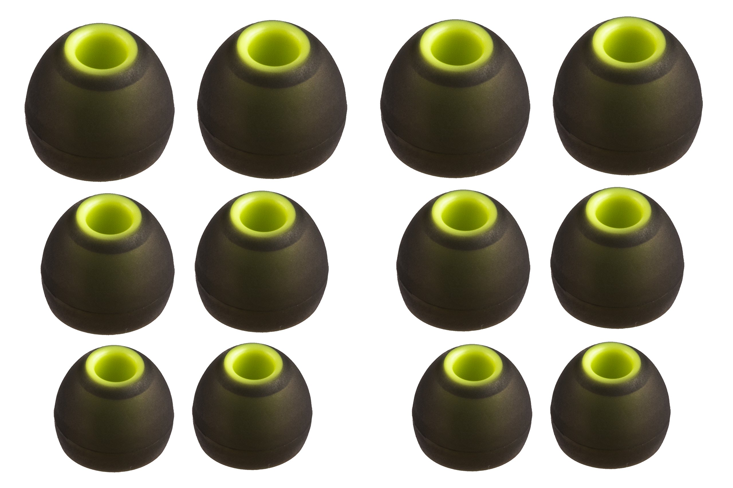 Xcessor (S 7 Pairs (14 Pieces) of Silicone Replacement In Ear Earphone Small Size Earbuds. Replacement Ear Tips for Popular In-Ear Headphones. Transparent/Green — view 10