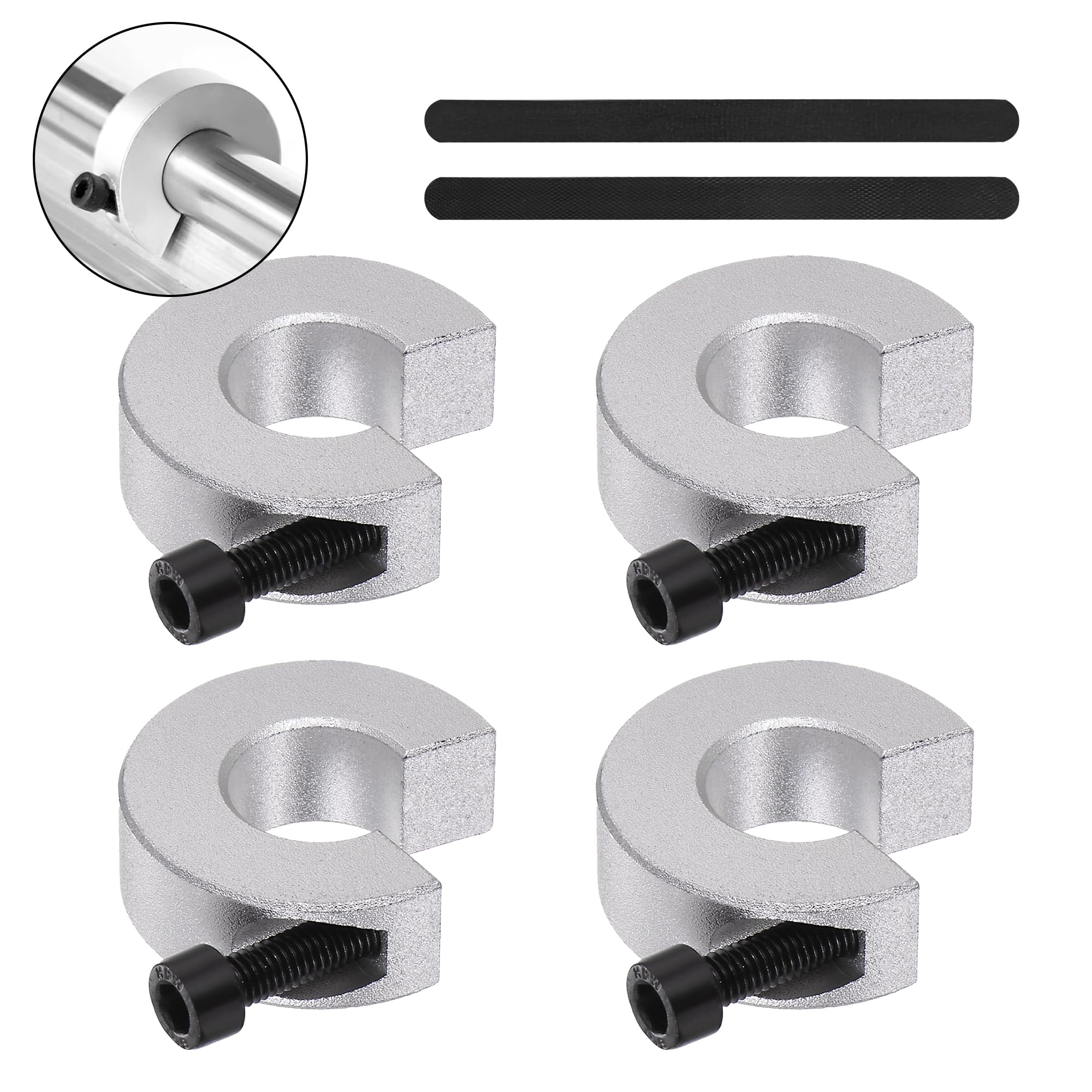 SBR20 Linear Rail Stop Collars, 4pcs SBR20 Linear Rail Limit Fixing Rings Anti-Collision Block Stopper Aluminum Alloy Shaft Limit Fixing Rings CNC Parts Tool for 20mm Motion Shaft Guide (4 Pack)