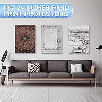 Vista 7 de Sherr 2 piezas protectores rígidos para impresión de 18 x 24 pulgadas, protectores de láminas de plástico duro transparente, fundas para póster