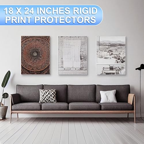 Miniatura 7 de Sherr 2 protectores rígidos de 18 x 24 pulgadas para impresión, protectores de hojas de plástico duro transparente para póster, para proteger la