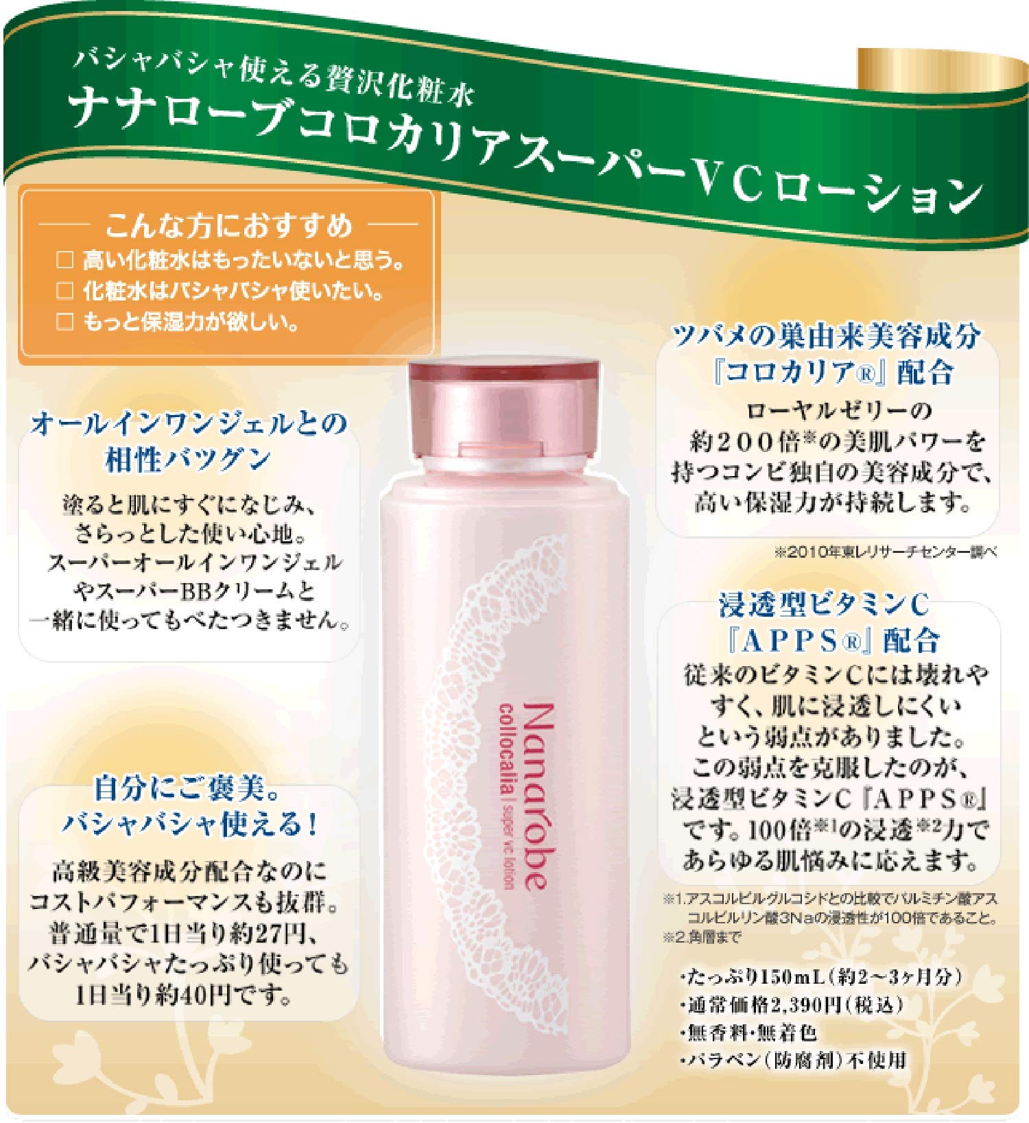 Amazon | Nanarobe (ナナローブ) スーパー VC ローション 化粧水 150mL