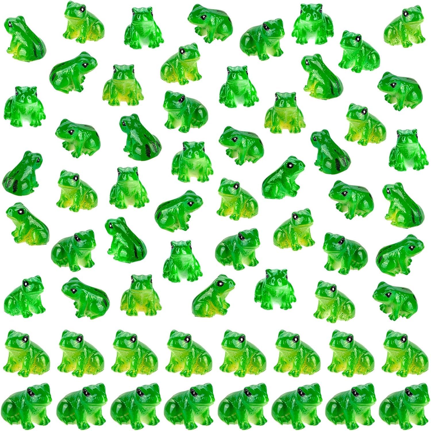 SYOZPXY 60 Mini Resin Frogs, Miniature Green Resin Frog Statues, Realistic and Cute Resin Frog Animal Models for Craft Decorations