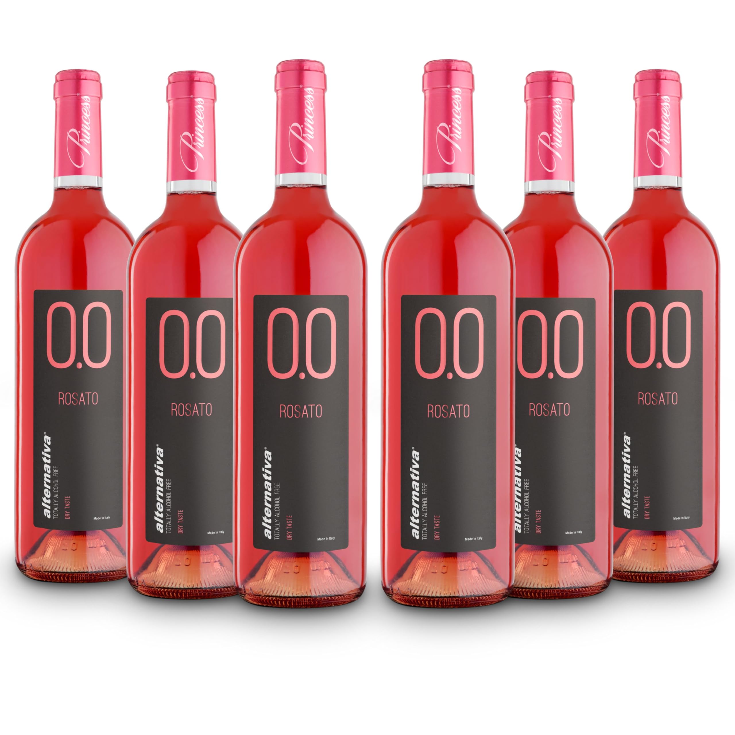 ALTERNATIVA Rosé Sec Sans Alcool 0.0% - Pack de 6 Bouteilles de 750 ml | Italien Désalcoolisé - Idéal pour Célébrations et Cadeaux