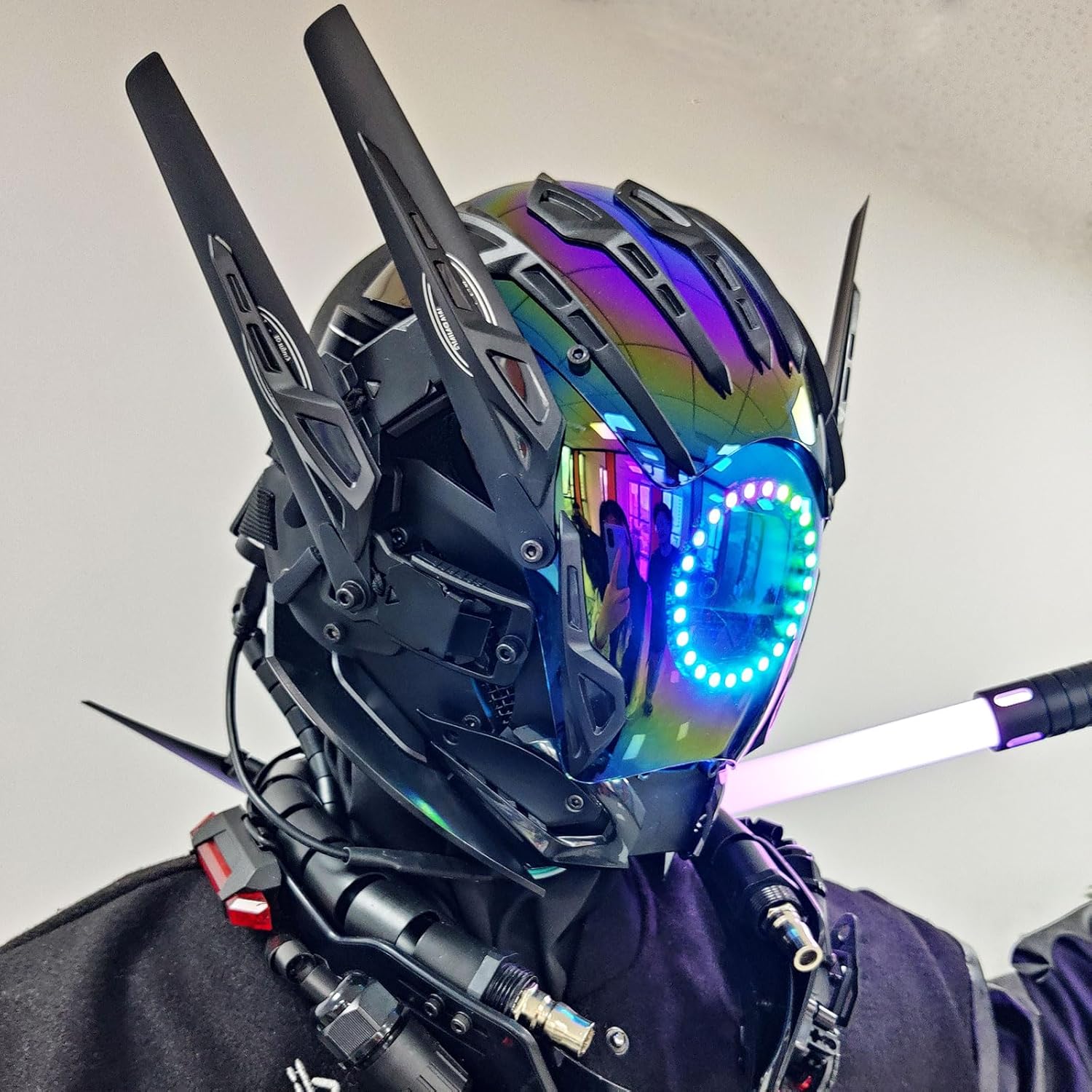 Led Mask Punk Mask Cosplay for Men, Cosplay Halloween Mask Fit Party Music Festival Accessories