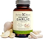 Herbal Roots Organic Whole Bulb Garlic Pills - Potent Extra Strength | 600 mg - 60 Organic Vegan Capsules