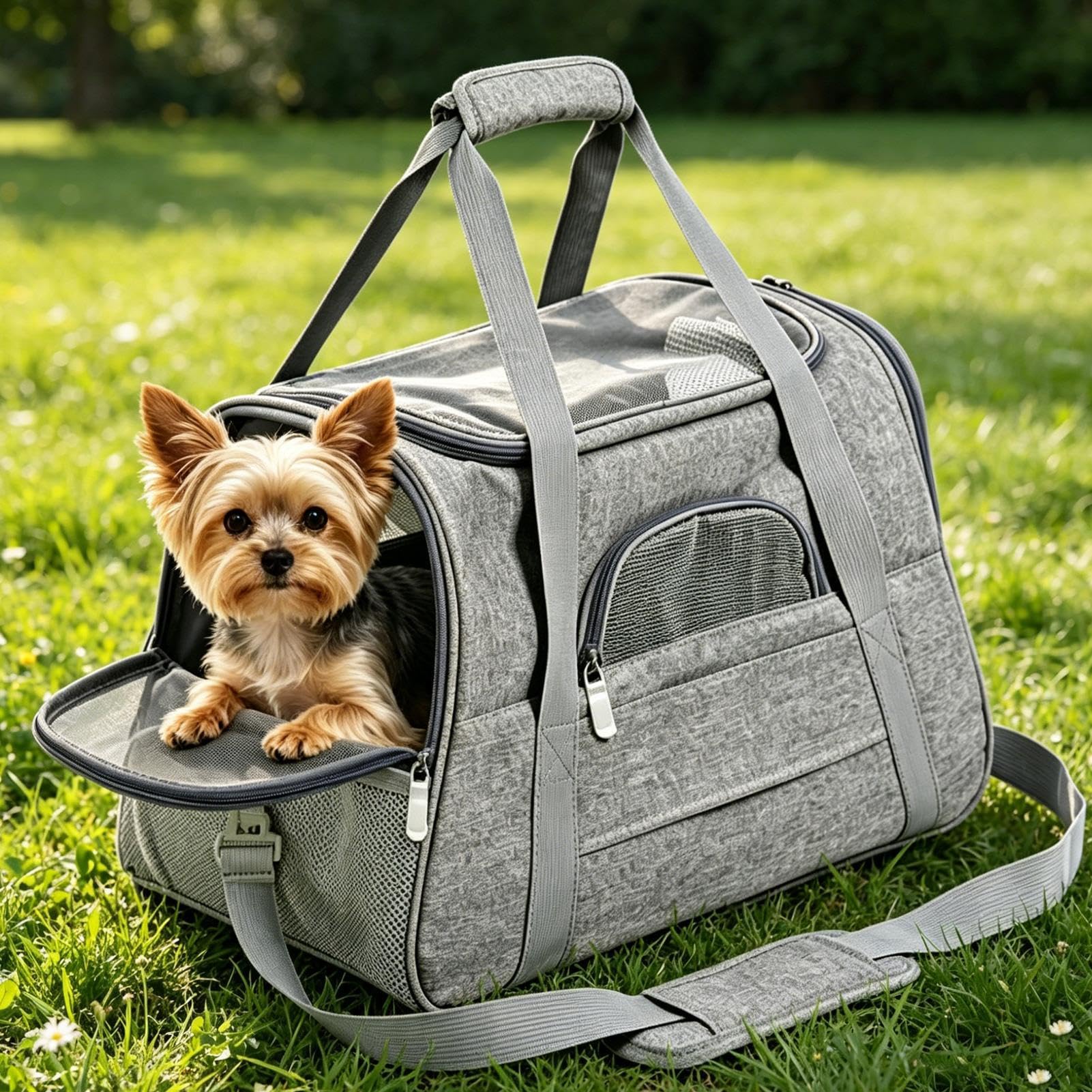 Borsa da Trasporto per Gatti Morbido da Piccoli Animali | Trasportino A Spalla da Cuccioli Per Viaggi Vacanze Passeggiate Escursioni Viaggi Uscite Fuori Porta Campeggio Picnic