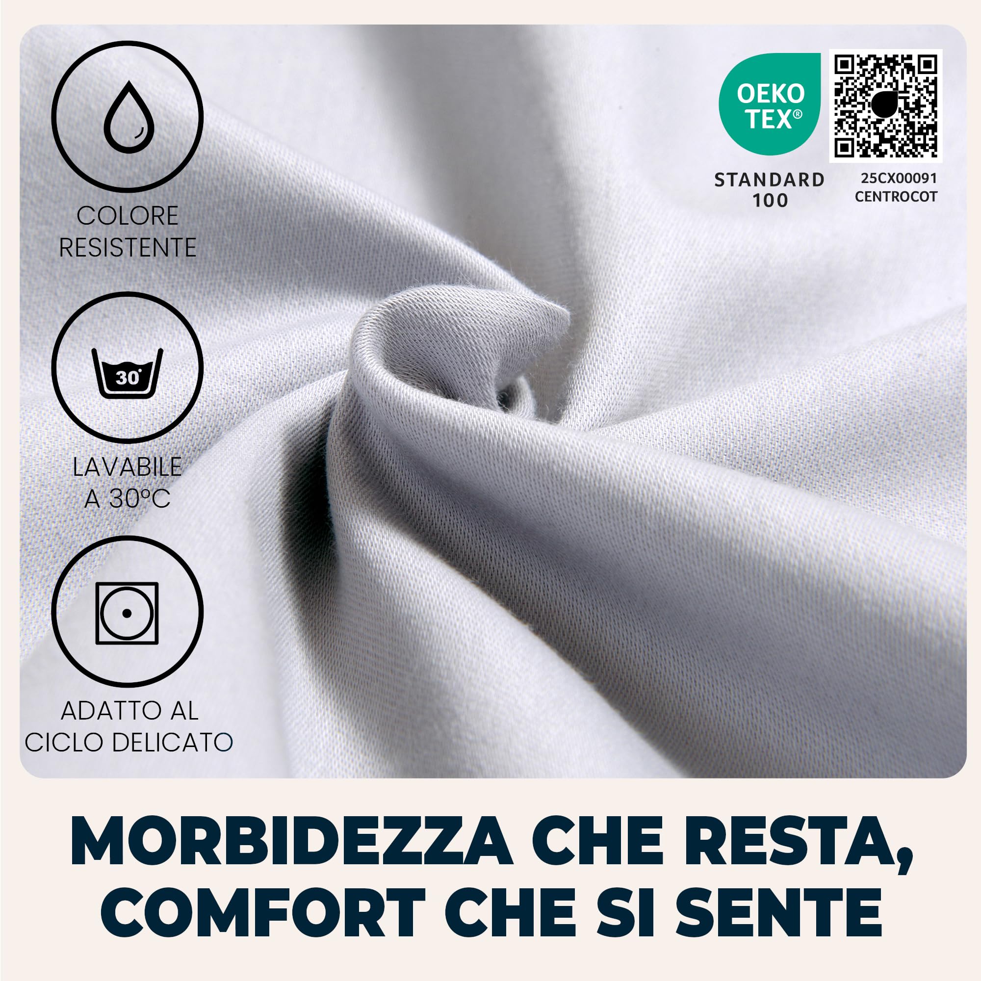 Lenzuola Matrimoniali con Angoli 160x190 cm Grigio Chiaro in Microfibra per Letto con Materasso fino a 30cm Tessuto Anti-Acaro e Ipoallergenico di Alta Qualità Morbido e Lavabile in Lavatrice