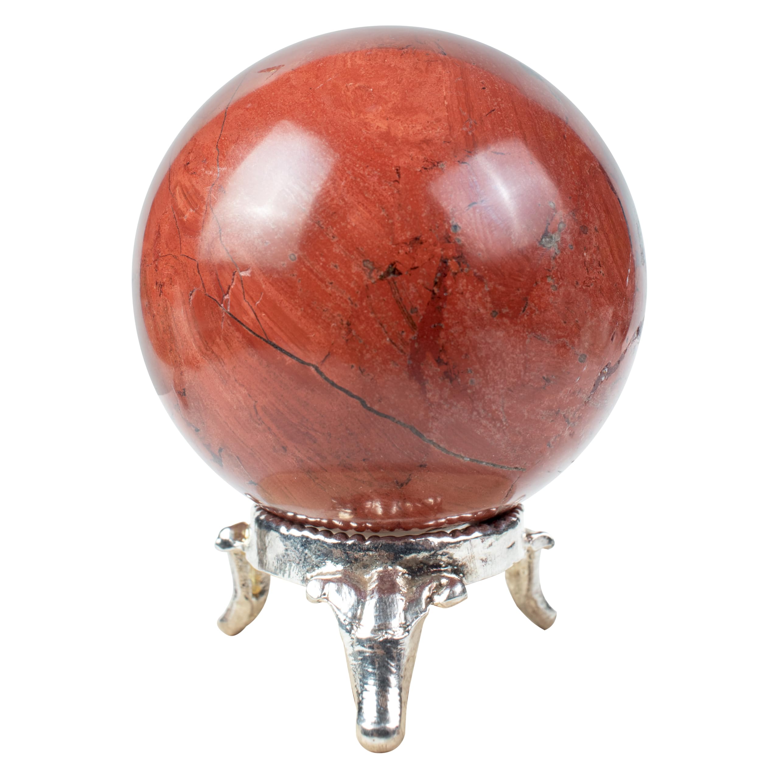 ZAICUS Noreena Jasper Sphere Ball with Metal Stand Gemstone Ball for Witchcraft and Decorative Balls Sculpture Figurine Home Decor Collection Gift Photography Crystal Sphere Decoration