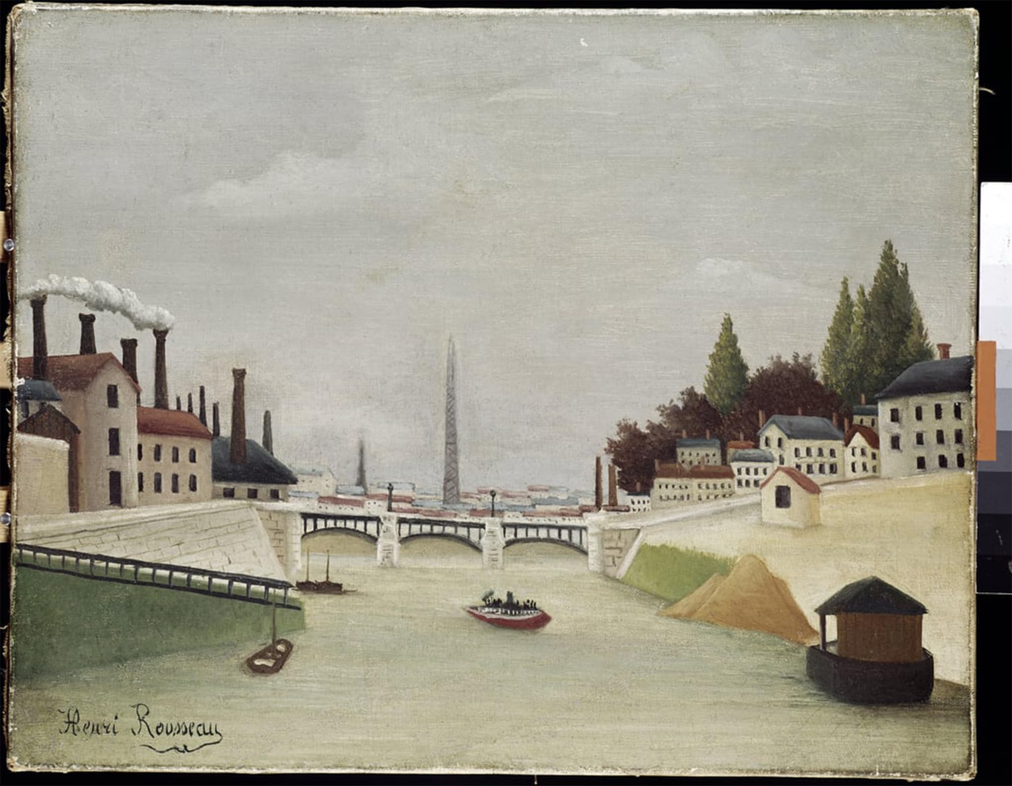 ARTXLXXBN Famous Painting Canvas Artwork Graffiti Print View of the Grenelle Bridge and the Trocadero in Paris Oil on Canvas by Henri J F Rousseau Portrait Canvas Image for Home Decor 60x90cm