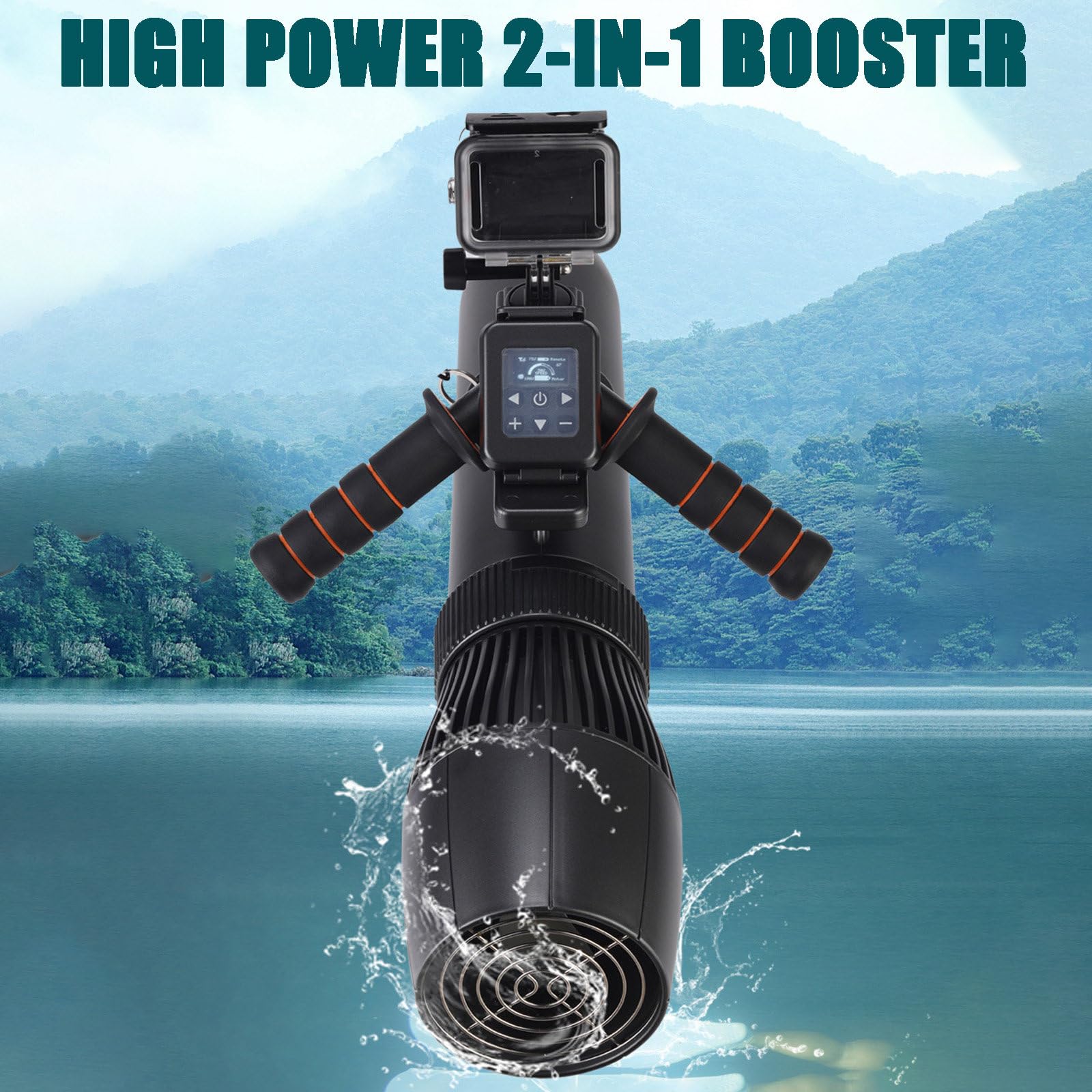 Scooter Subacqueo, Booster per Nuoto Subacqueo, Set di Propulsori Subacquei Senza Spazzole da 130 Minuti, Scooter Elettrico Subacqueo da 3-8 Km/H, per Piscina per Sport Acquatici,500W-10000mAh