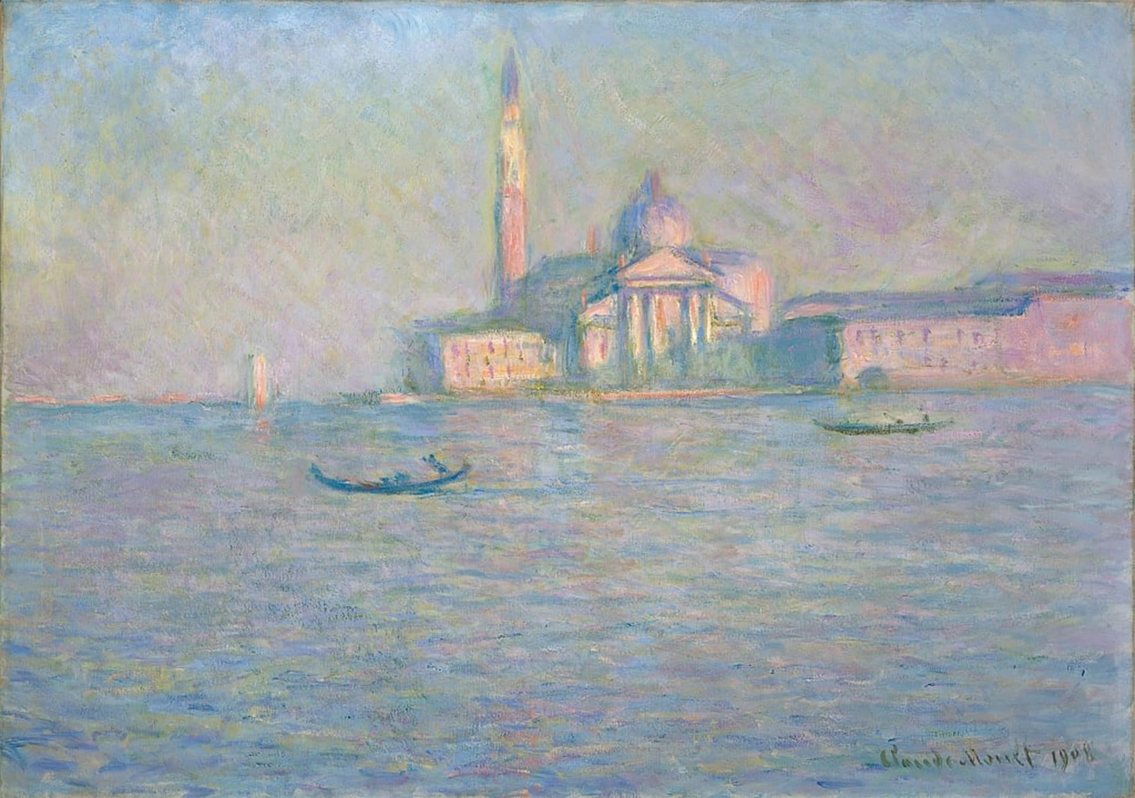 ARTXLXXBN Famous Painting Art Wall Decor Abstract Art Picture the Church of San Giorgio Maggiore by Claude Monet Animal Pictures for Home Decor 60x90cm