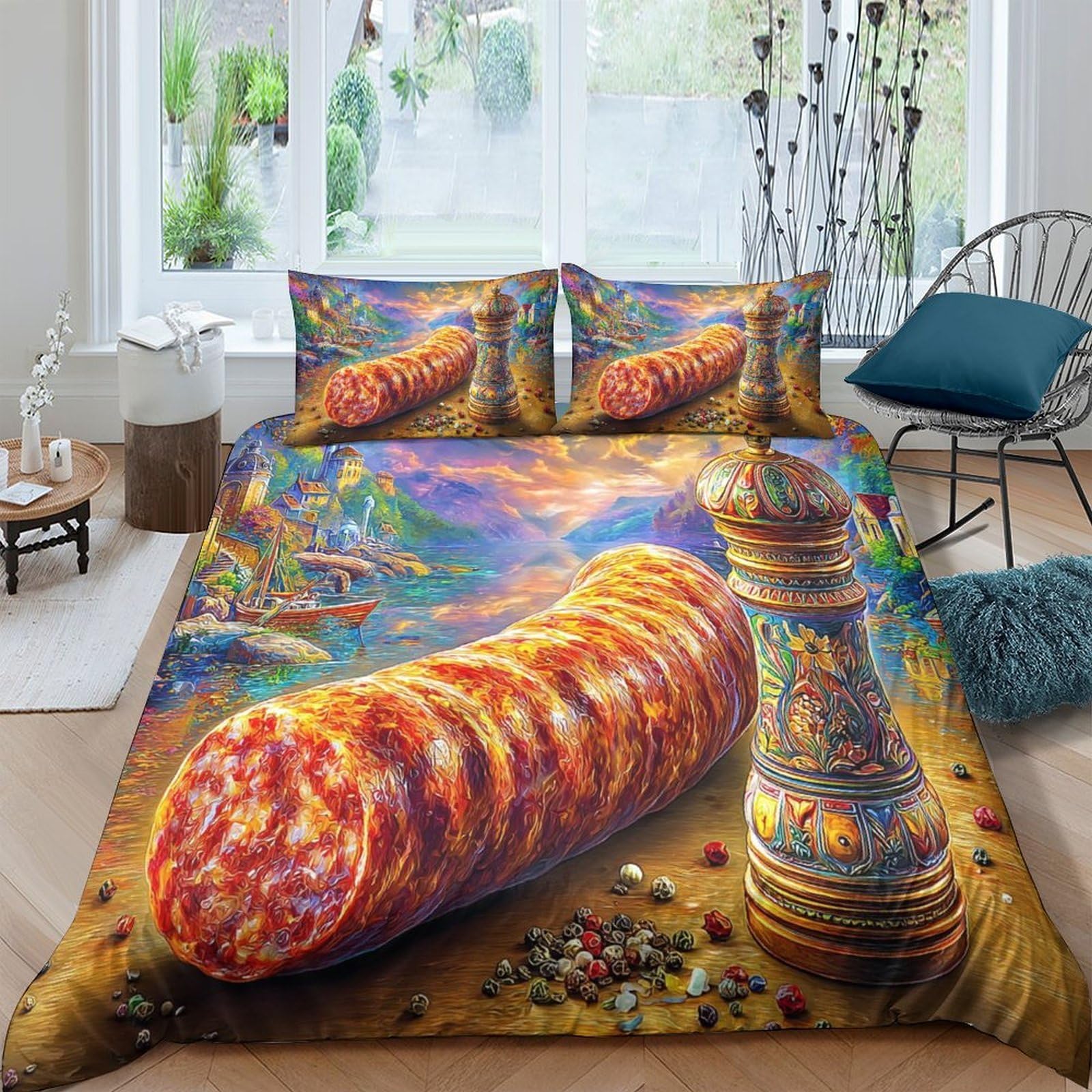 Parure housse de couette Saucisse douce avec fermeture éclair
