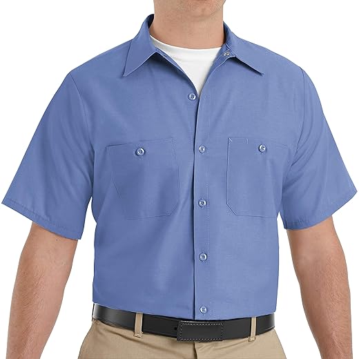 Red Kap Mens Industrial Work Shirt, Regular Fit, Short Sleeve