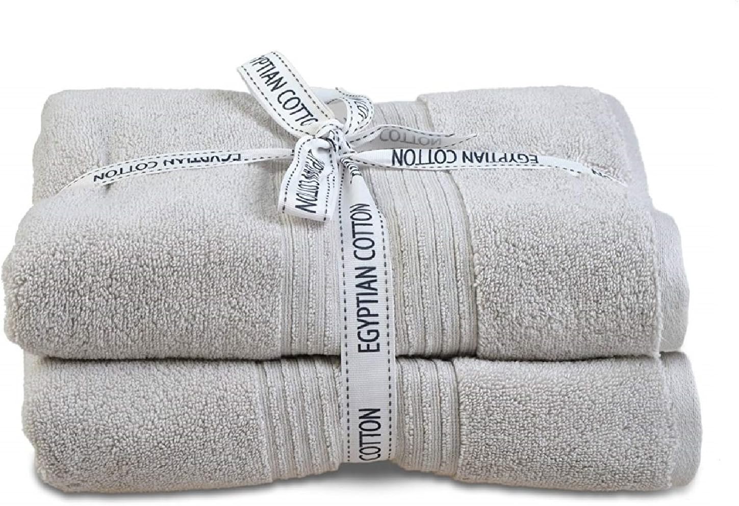 Allure Bath Fashions Spa Towel Set of 2 Luxury Egyptian Cotton Bath Towels Supersoft, Machine Washable 130cm x 70cm 550gsm - Fully Guaranteed