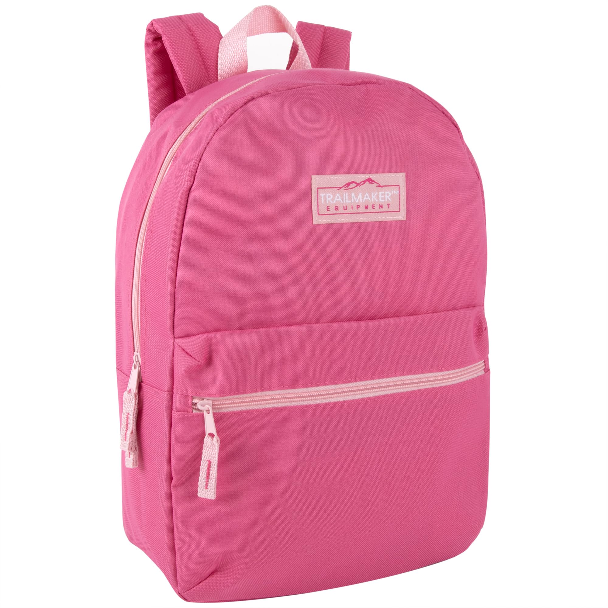 Trail maker Classic 17 inch Backpacks with Adjustable Padded Straps | School Backpacks for Girls, Boys (Pink)